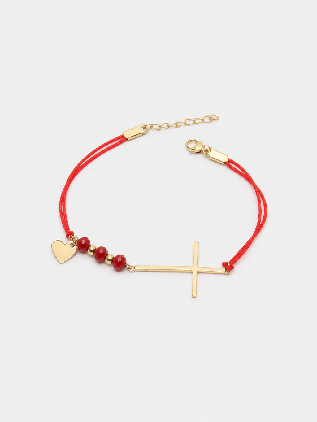 Zlatý šnúrkový náramok Faith & Love, 14K zlato
