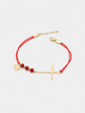 Zlatý šnúrkový náramok Faith & Love, 14K zlato