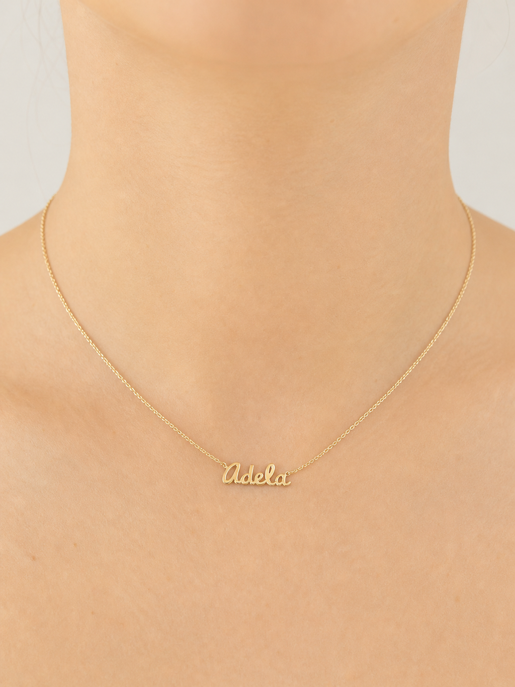 Atelier Signature Name Necklace, 14K zlato