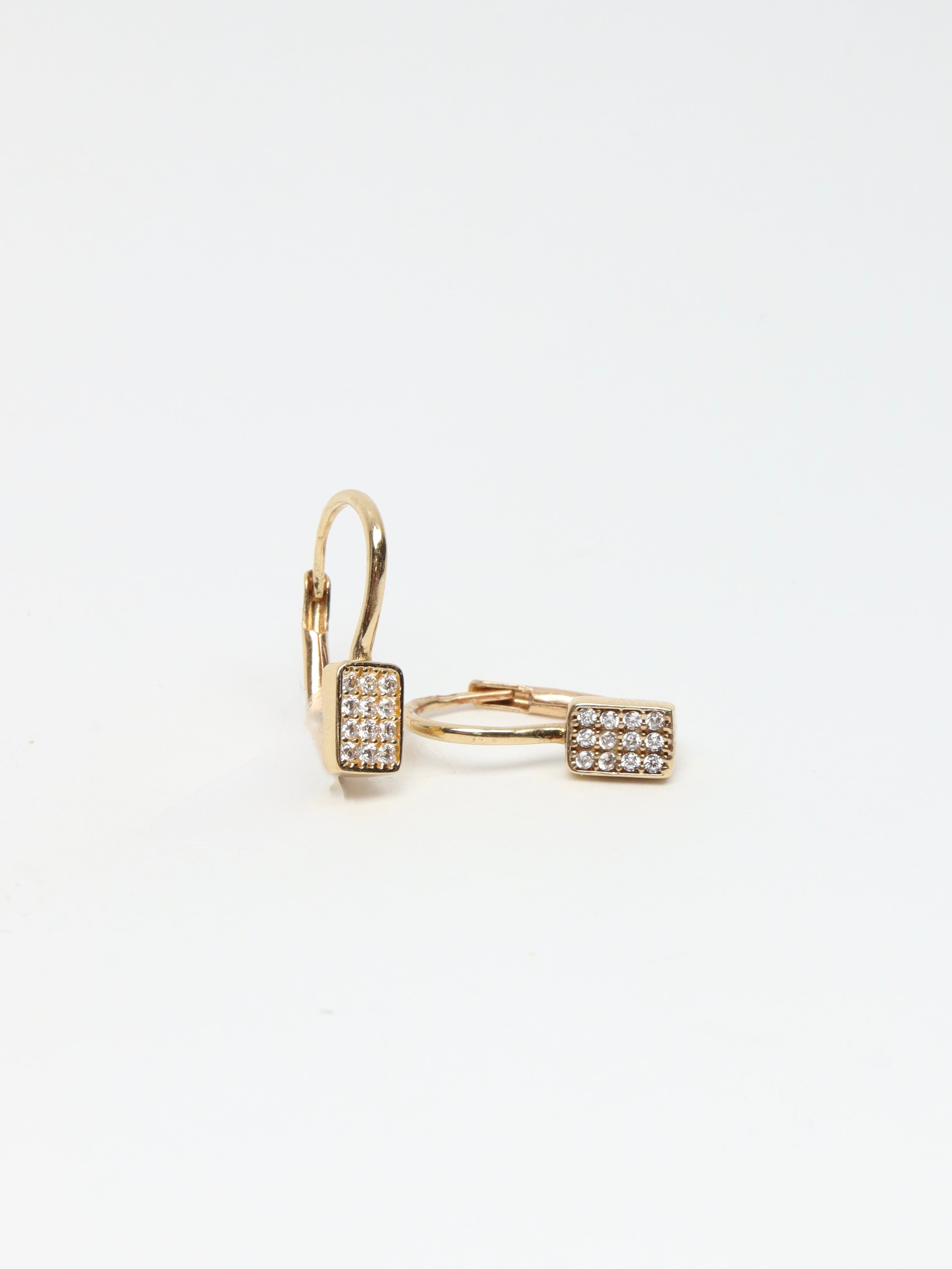 Náušnice na klasický patent Recta Shine, 14K zlato