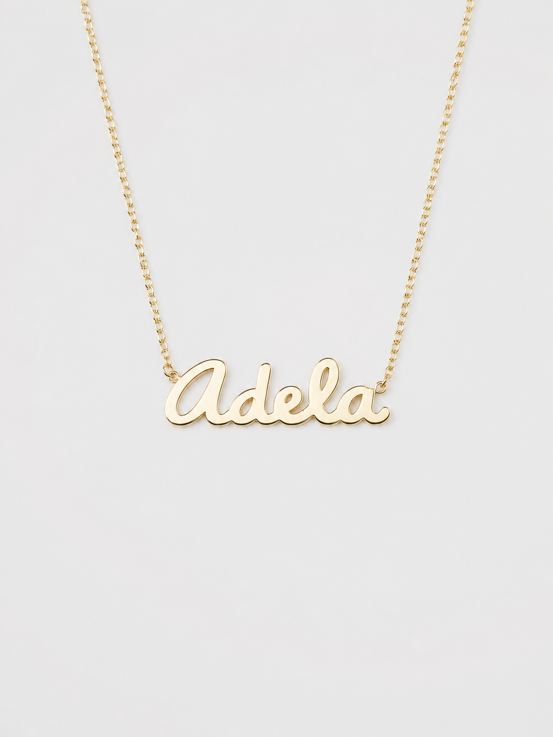 Atelier Signature Name Necklace, 14K zlato