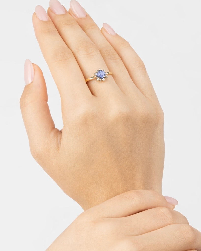 Prsteň Aurora Tanzanite Bloom , 14K zlato