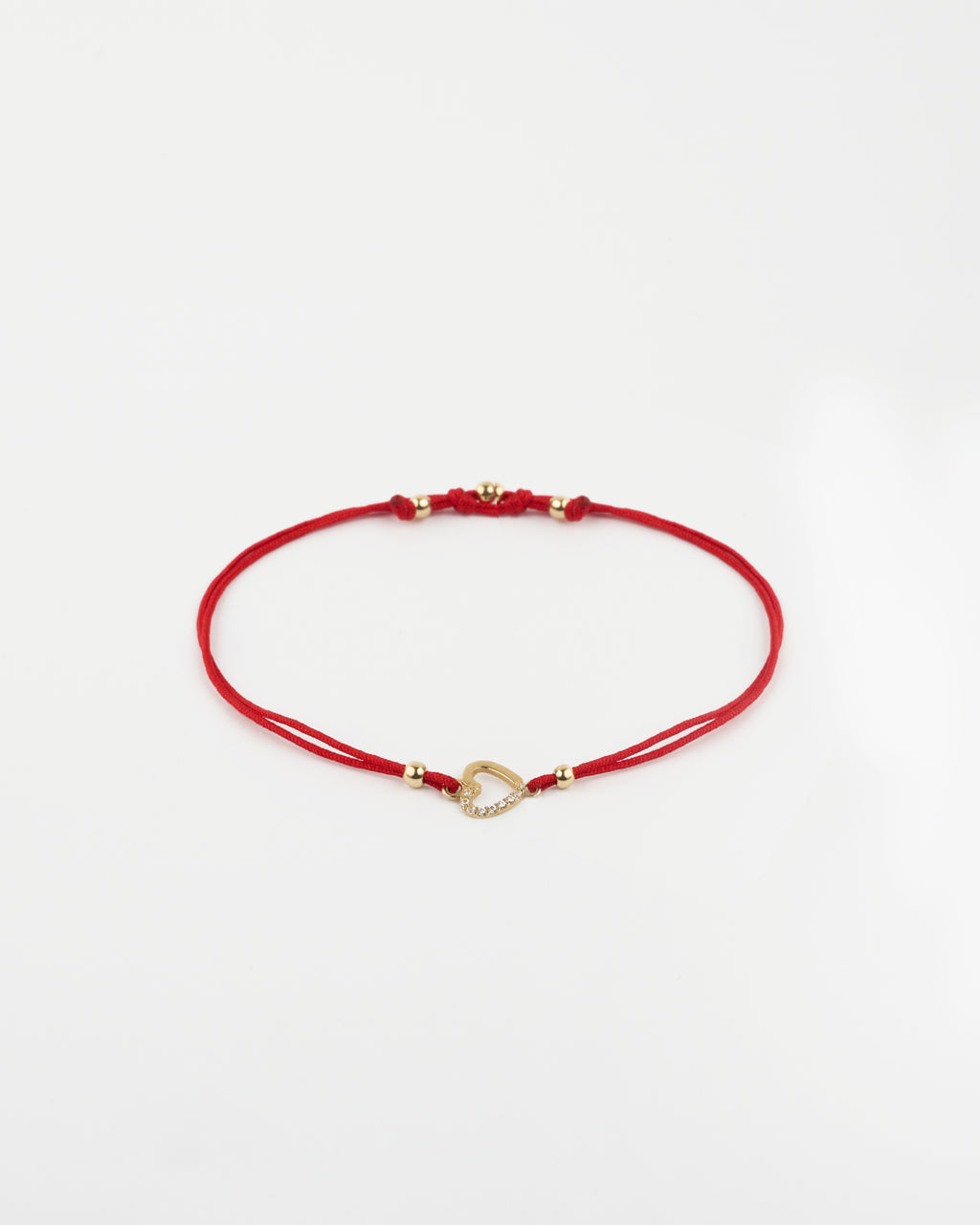 Zlatý šnúrkový náramok Red Heart, 14K zlato