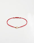 Zlatý šnúrkový náramok Red Heart, 14K zlato