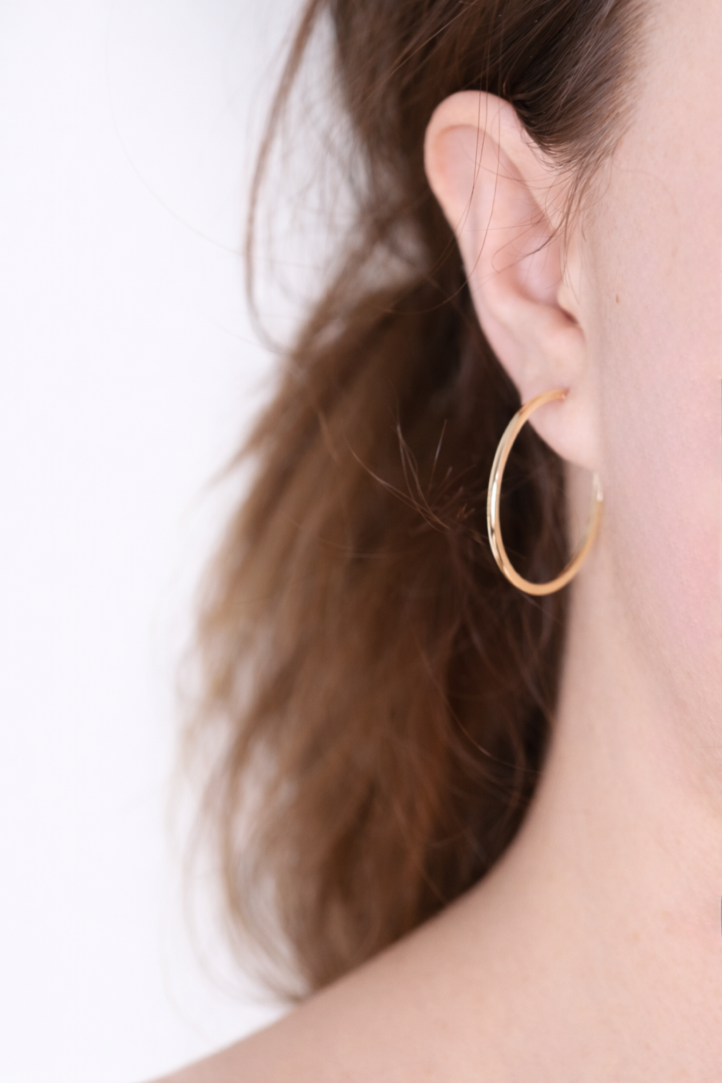 Náušnice Classic Hoop 3,5 cm, 14K zlato