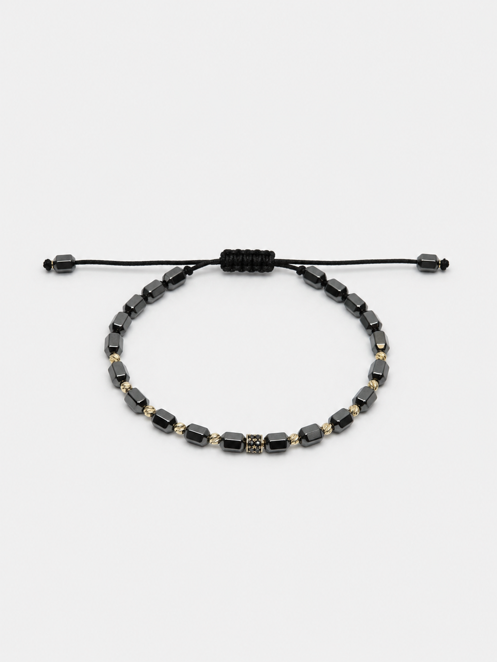 Zlatý šnúrkový náramok Éclipse Black, 14K zlato