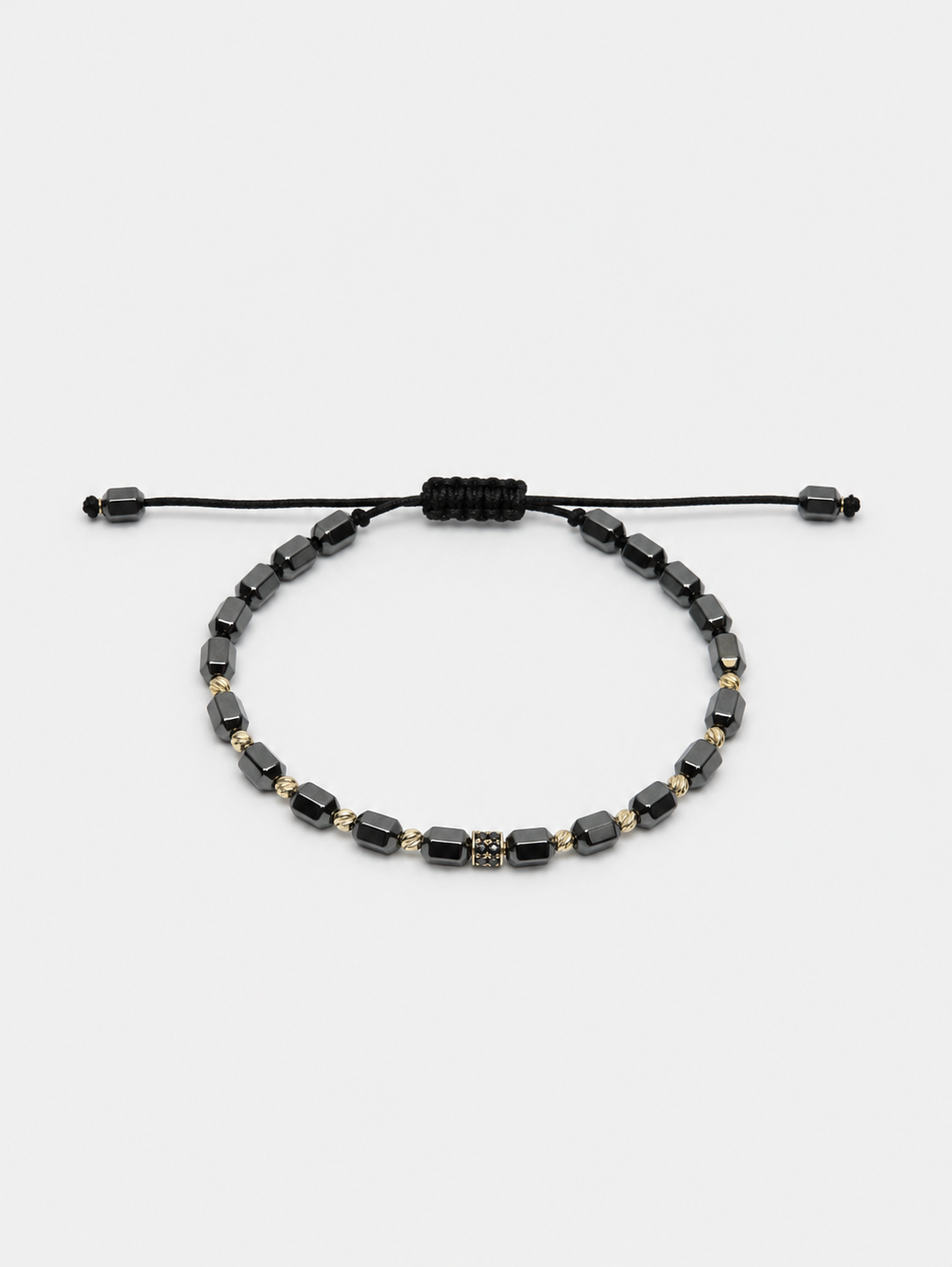 Zlatý šnúrkový náramok Éclipse Black, 14K zlato