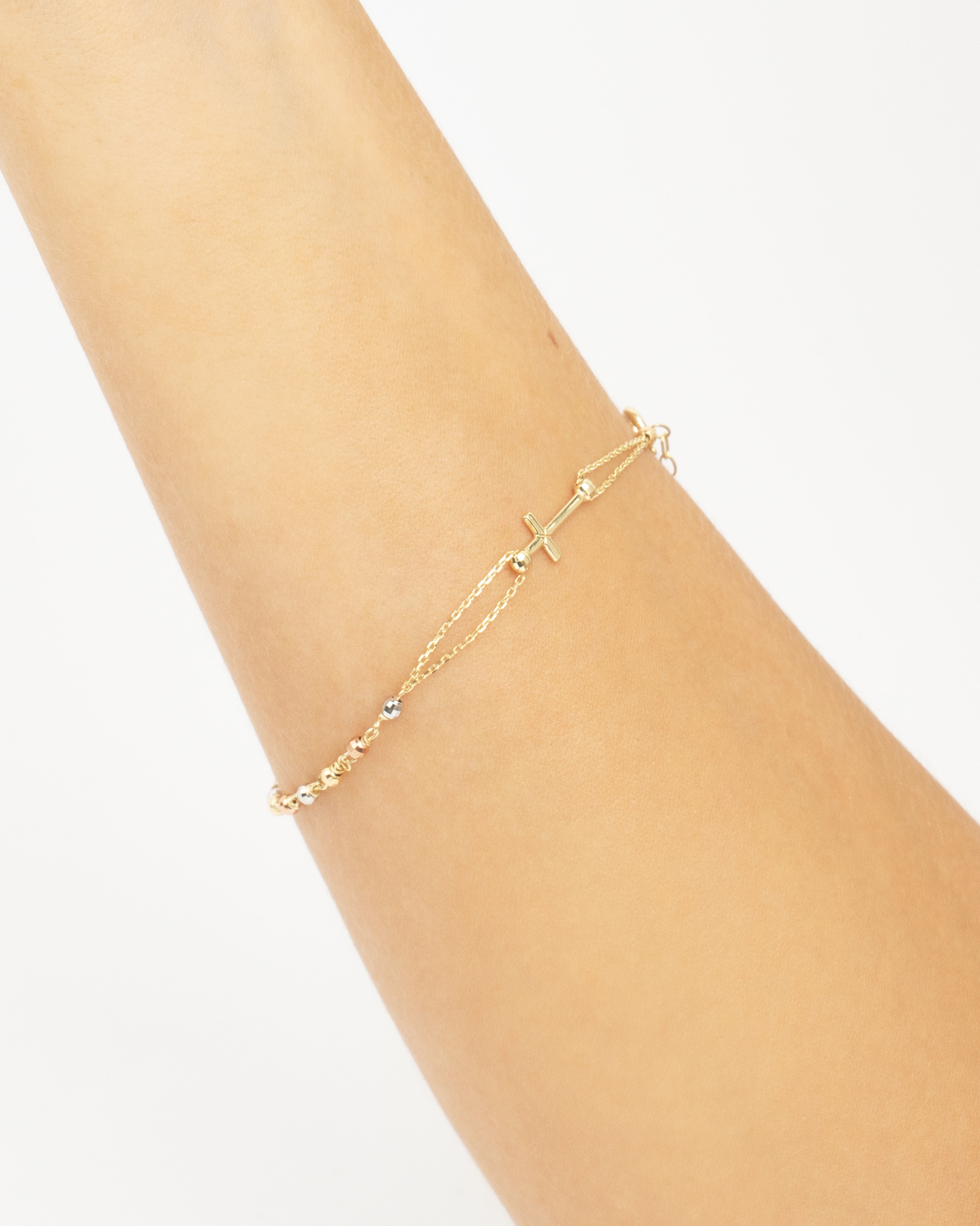 Náramok Rosario Tricolor, 14K zlato