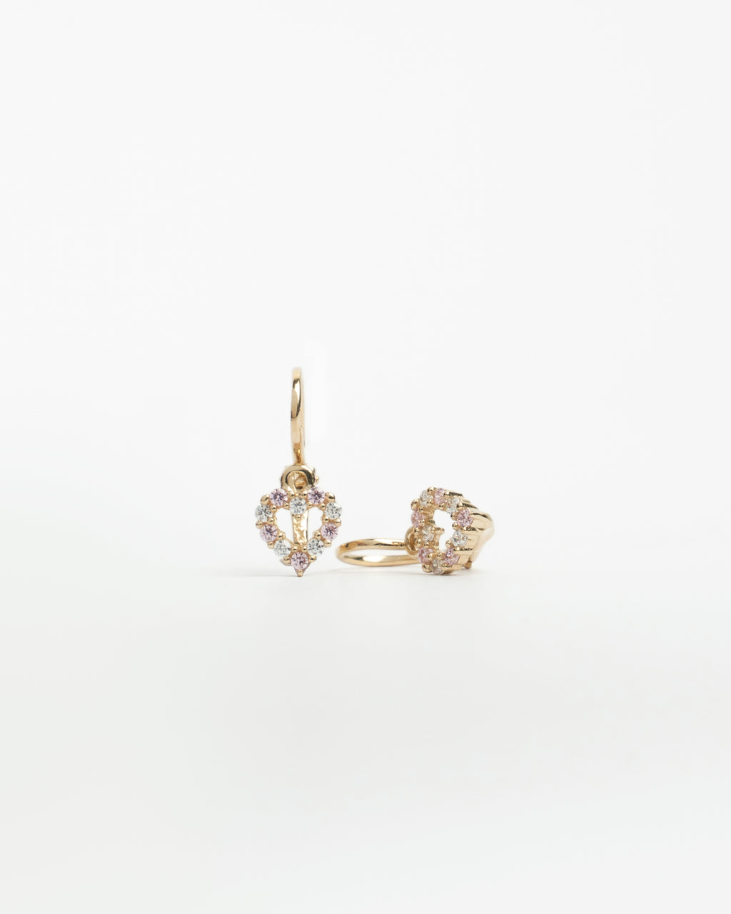 Náušnice Bella Rose Heart Mini, 14K zlato