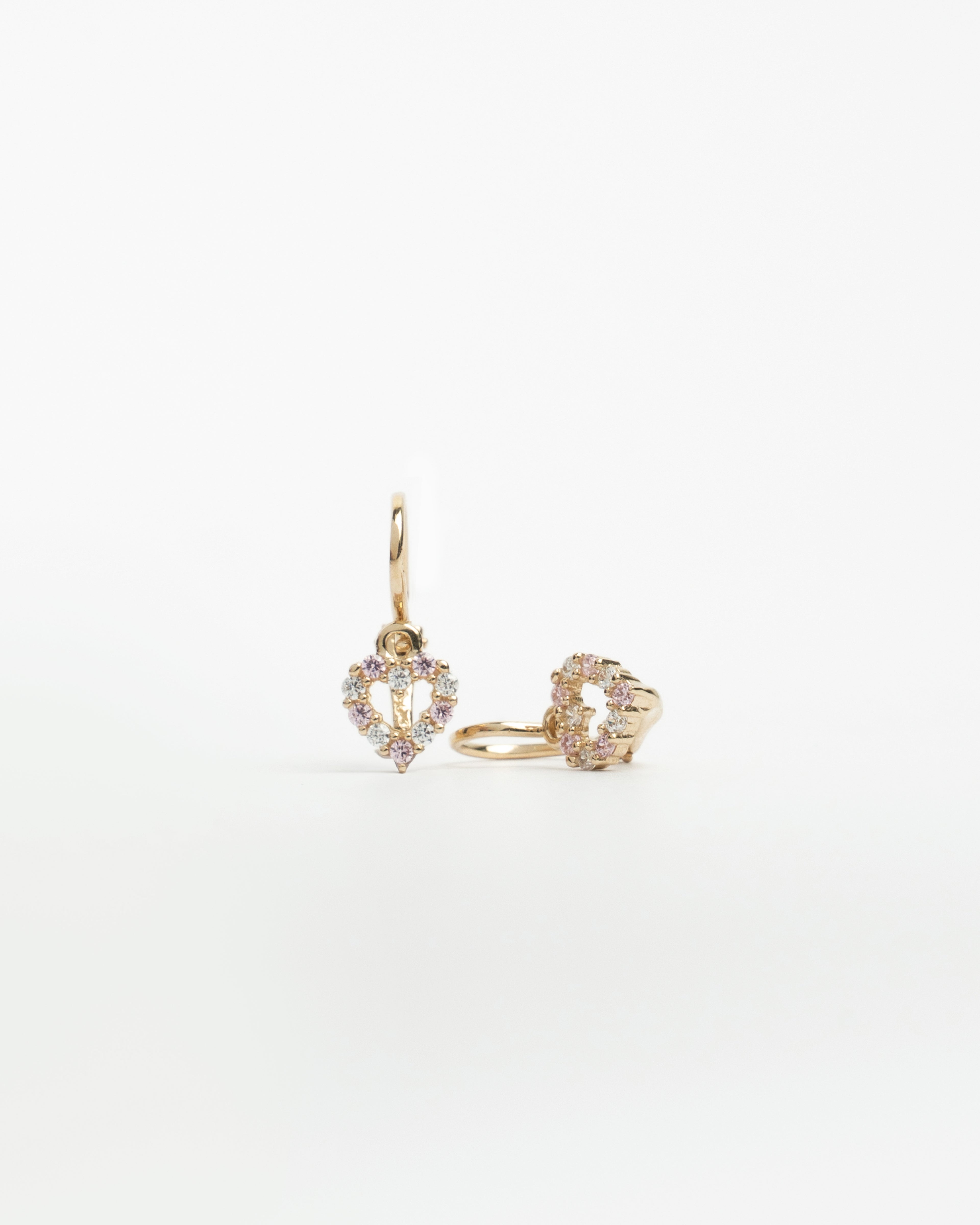 Náušnice Bella Rose Heart Mini, 14K zlato