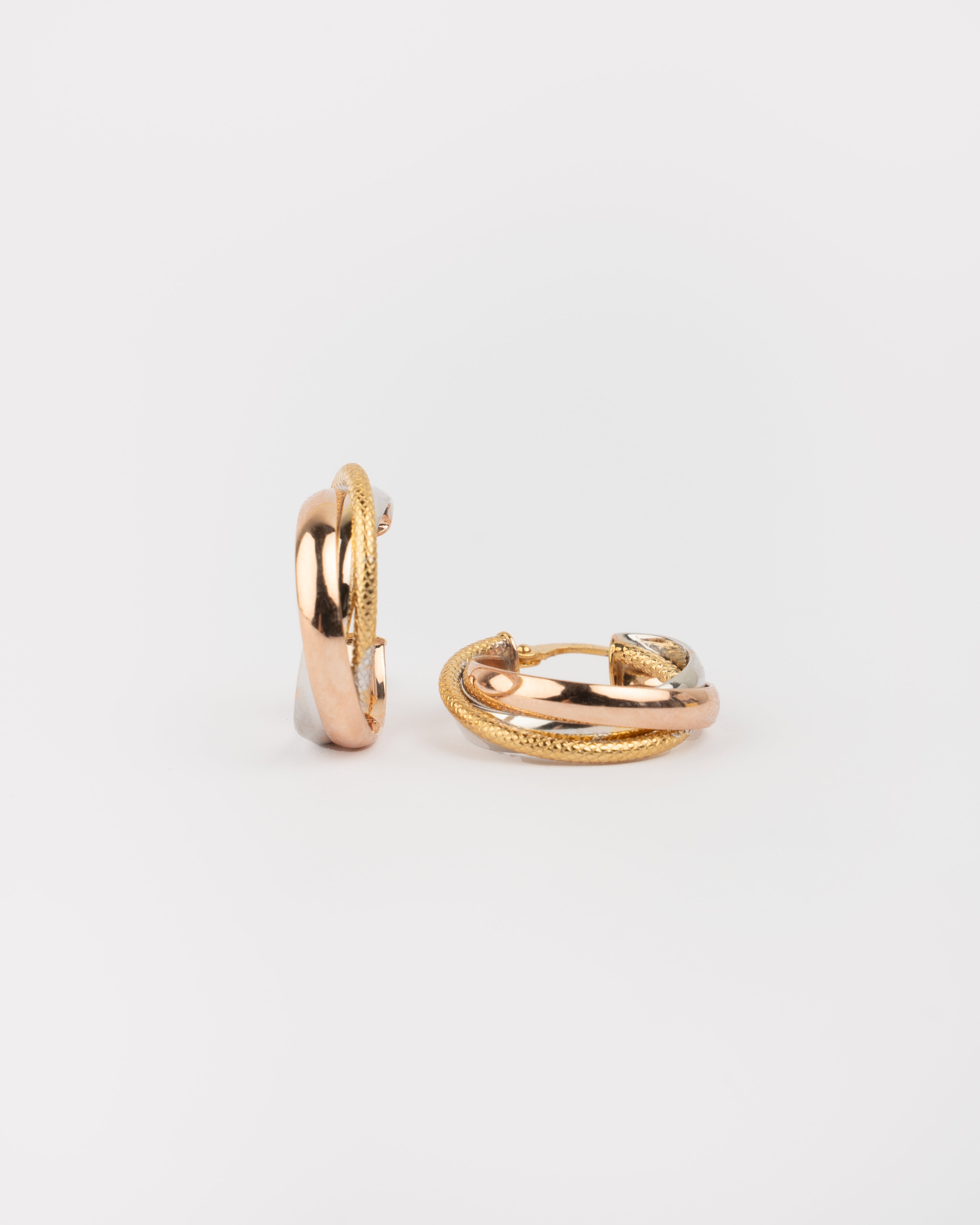 Kruhové náušnice Eterno Bond, 14K zlato