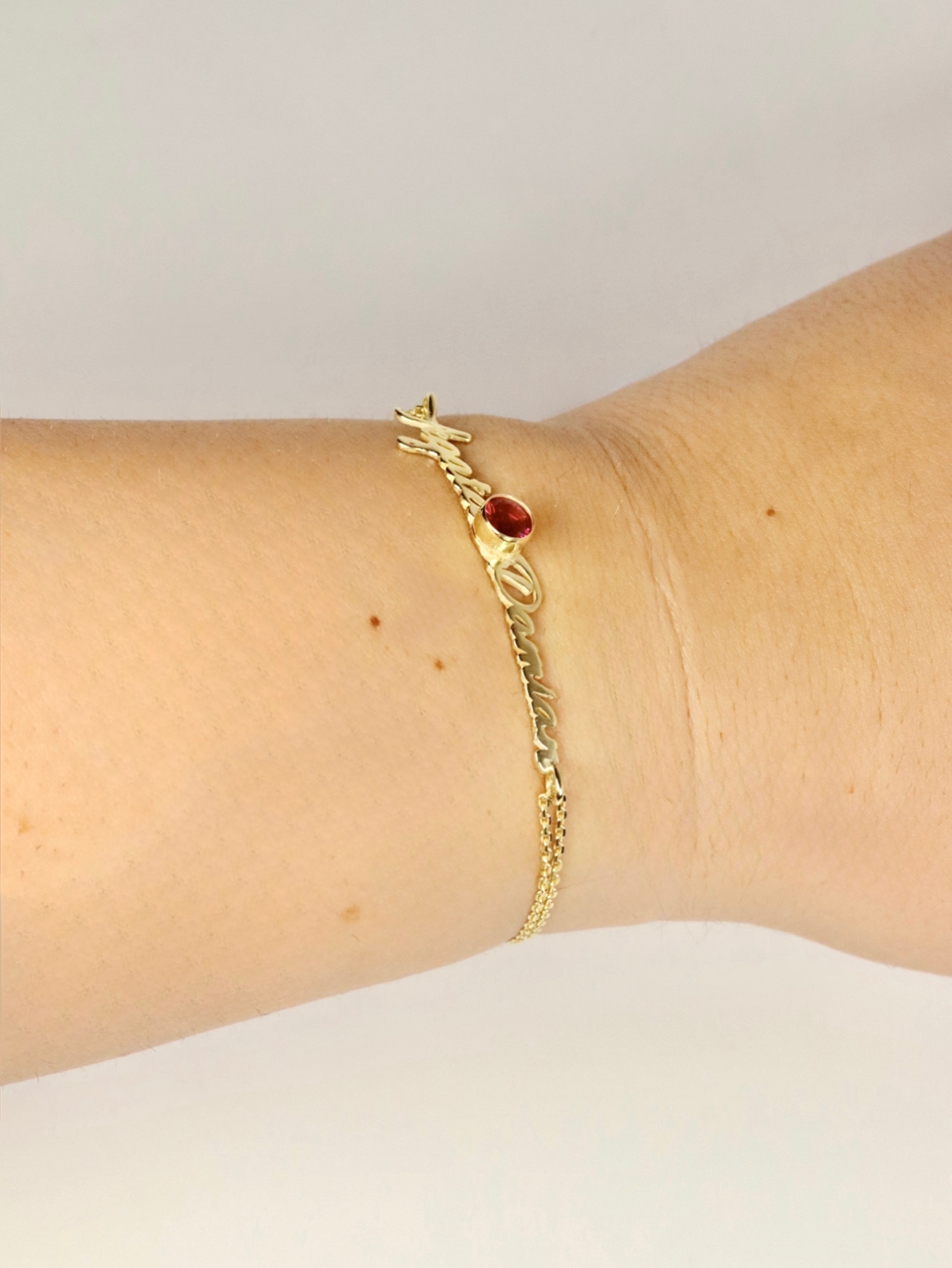 Atelier Name Gem Bracelet, 14K zlato