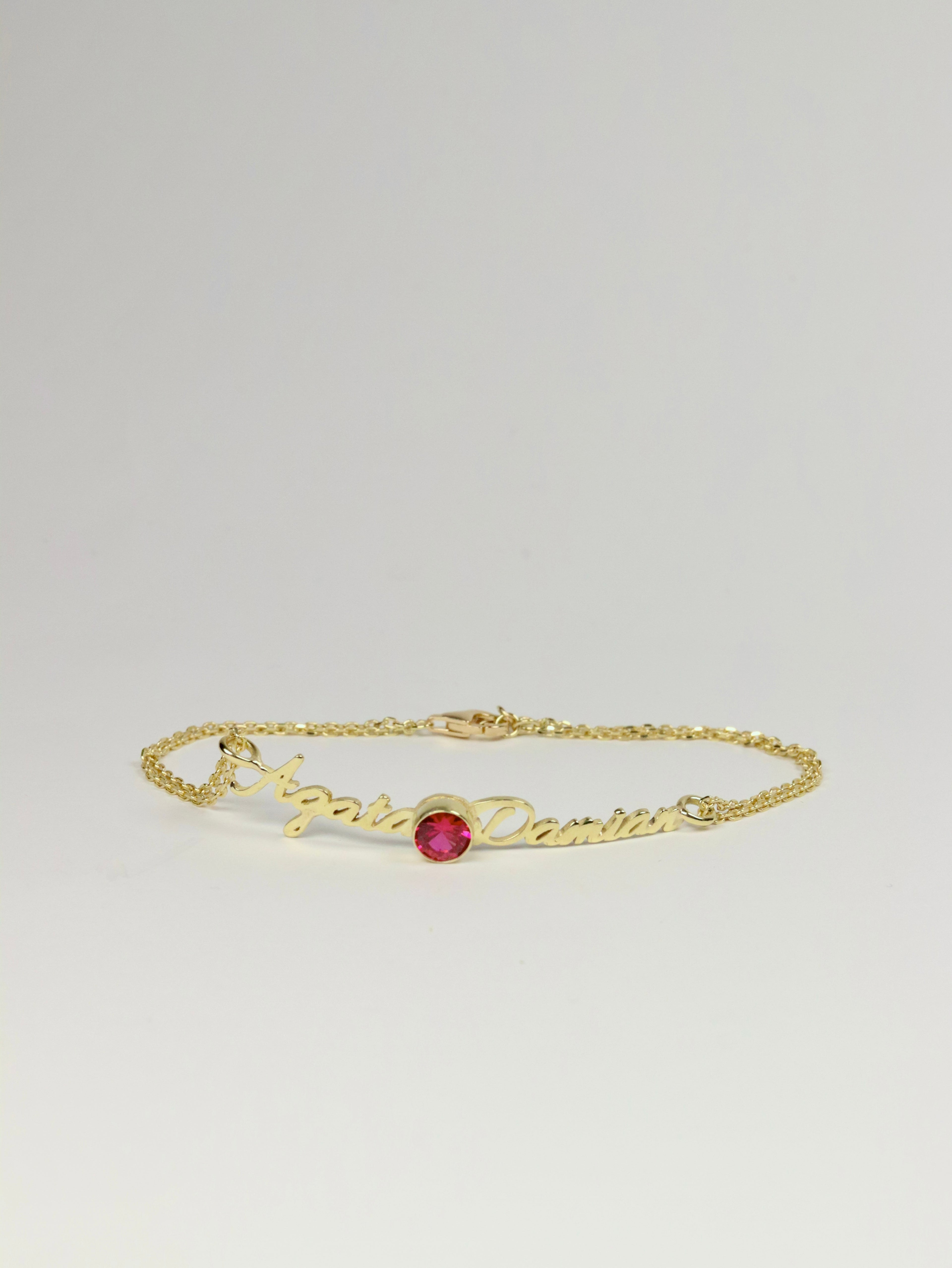 Atelier Name Gem Bracelet, 14K zlato