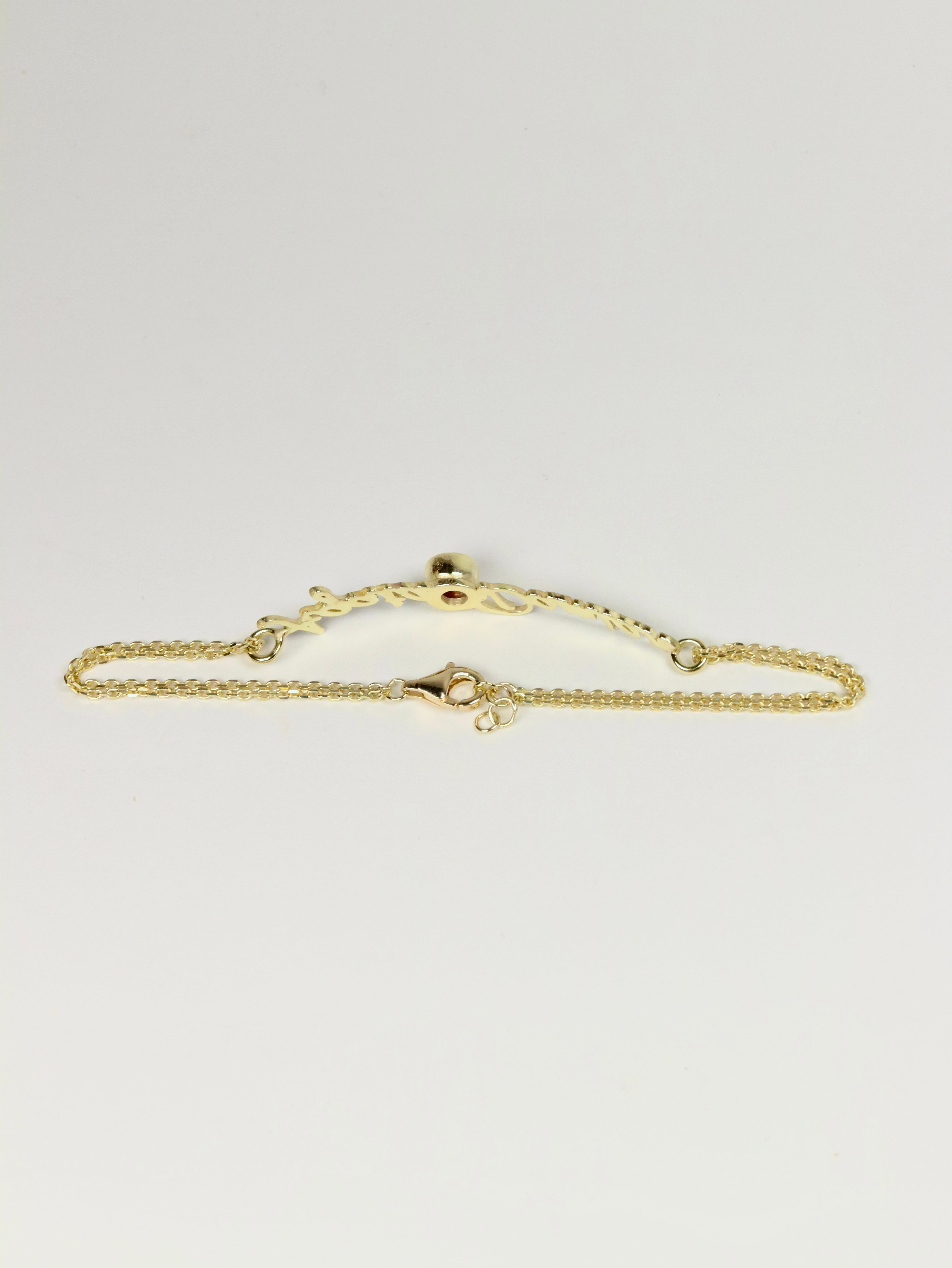 Atelier Name Gem Bracelet, 14K zlato