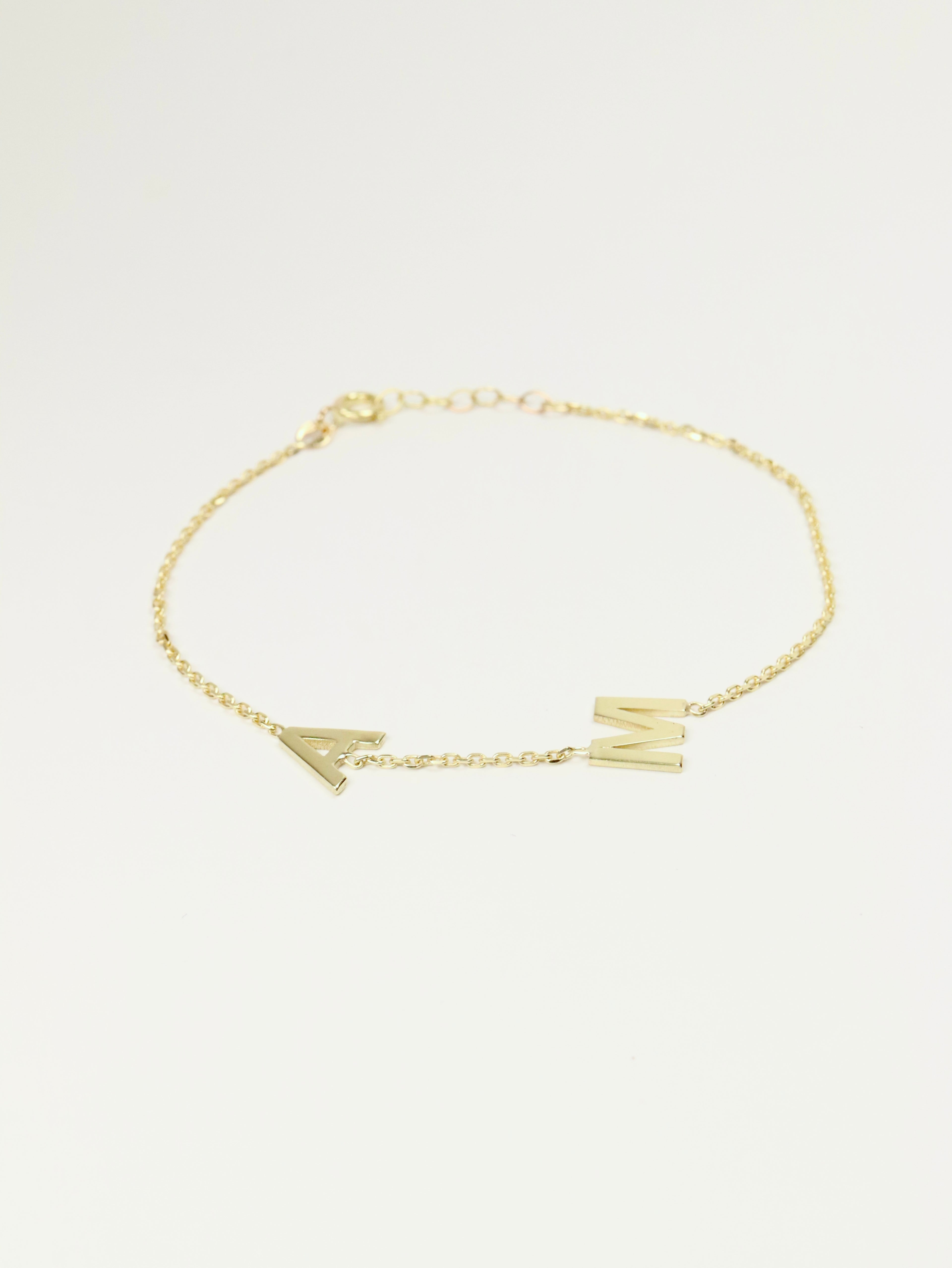 Atelier 2 - Initials Bracelet, 14K zlato