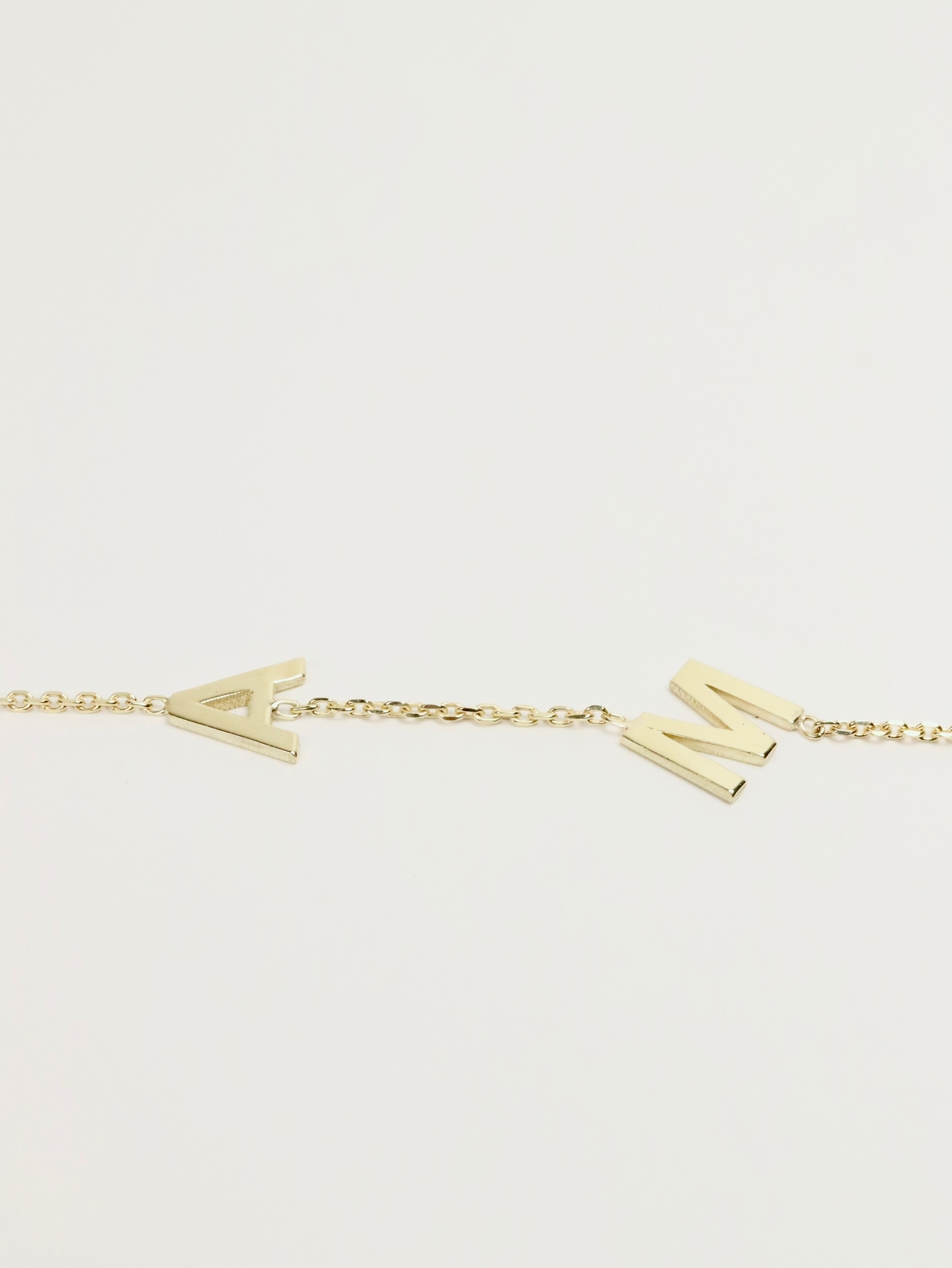 Atelier 2 - Initials Bracelet, 14K zlato