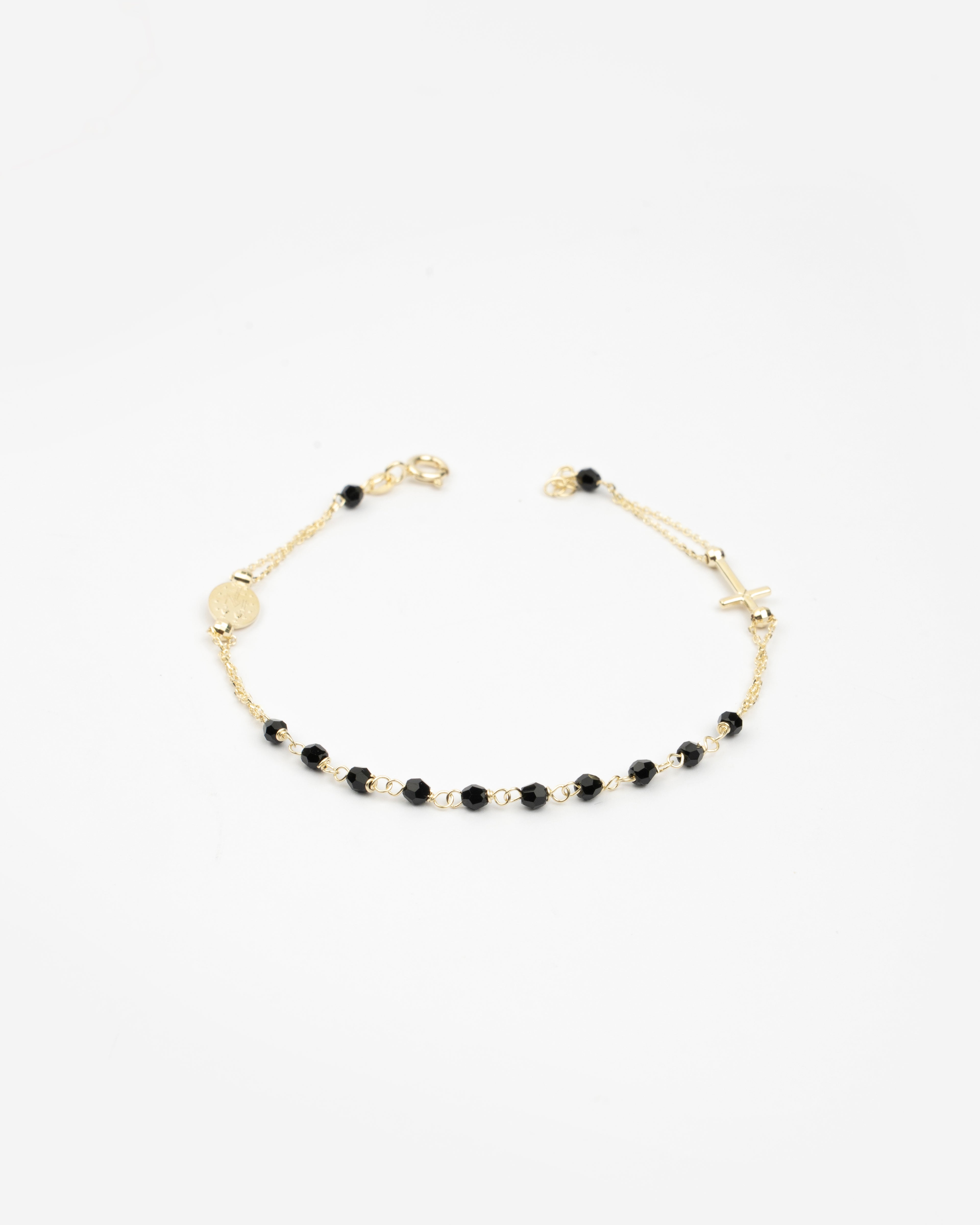 Náramok Rosario Onyx, 14K zlato