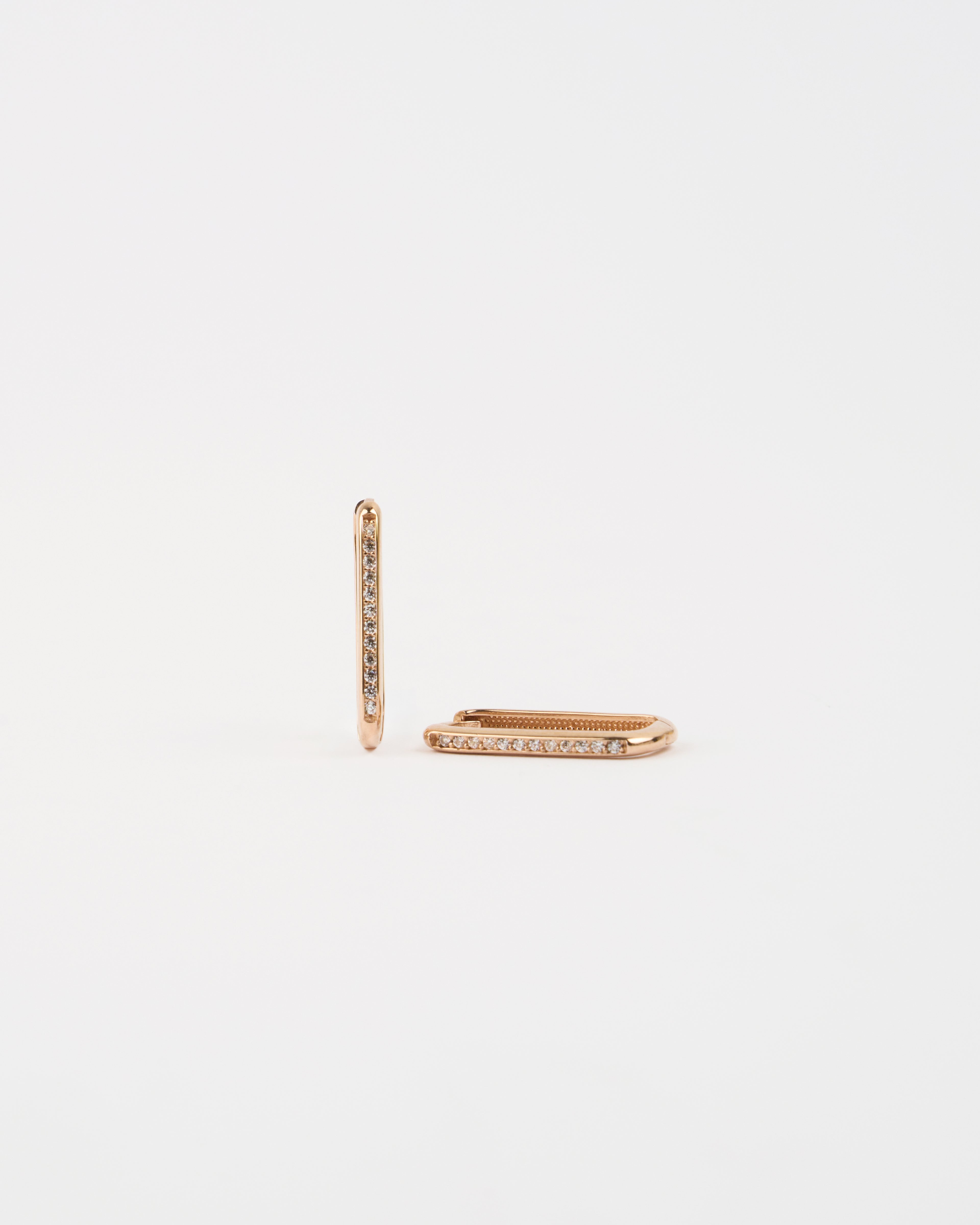 Oválne náušnice Aria Dualis ružové, 14K zlato