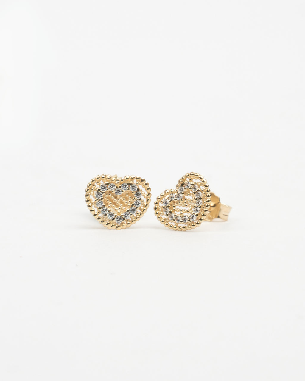 Napichovacie náušnice Srdce Amara, 14K zlato