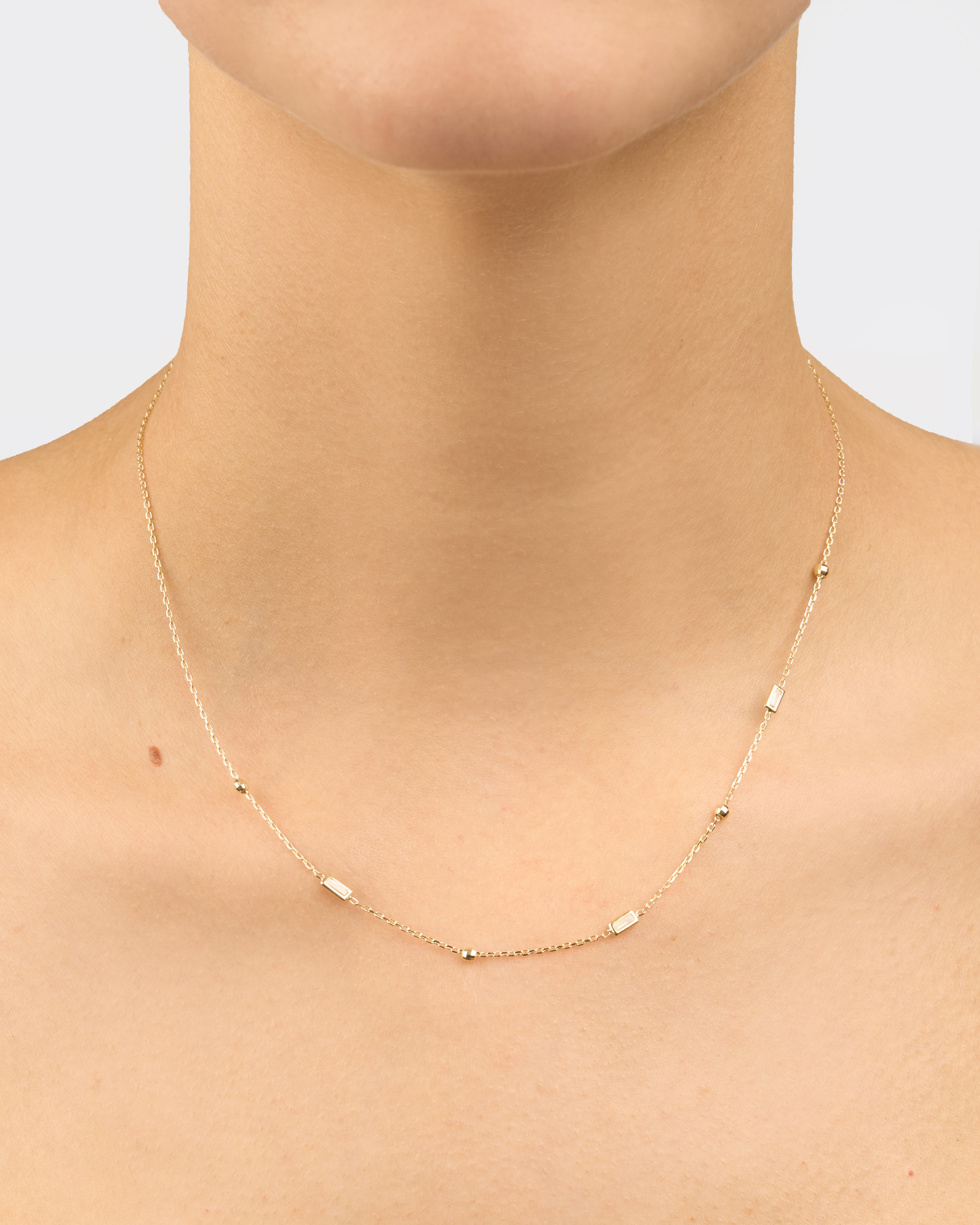 Náhrdelník Éclat Baguette , 14K zlato