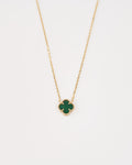 Náhrdelník Aurora Clover zelený stredný , 14K zlato