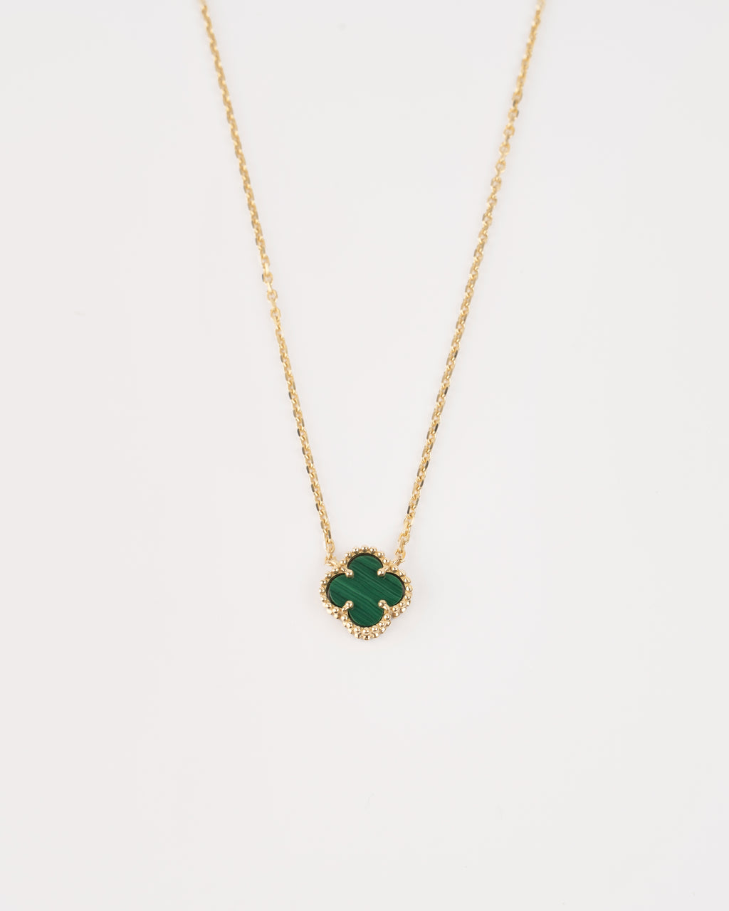 Náhrdelník Aurora Clover zelený malý , 14K zlato CHPN