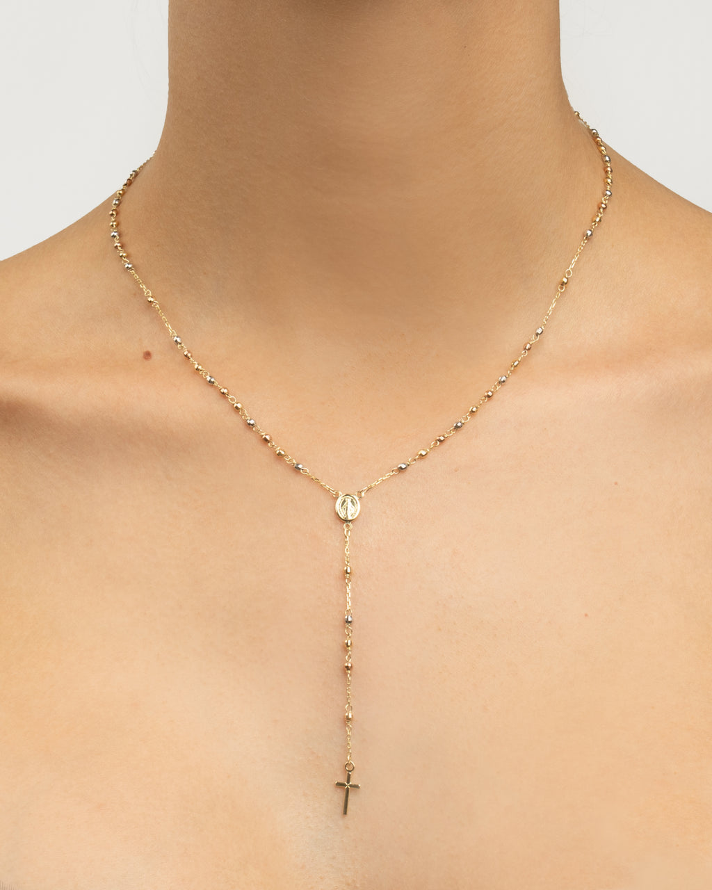 Náhrdelník Rosario Tricolor Long, 14K zlato