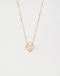 Náhrdelník Aurora Clover biely veľký , 14K zlato