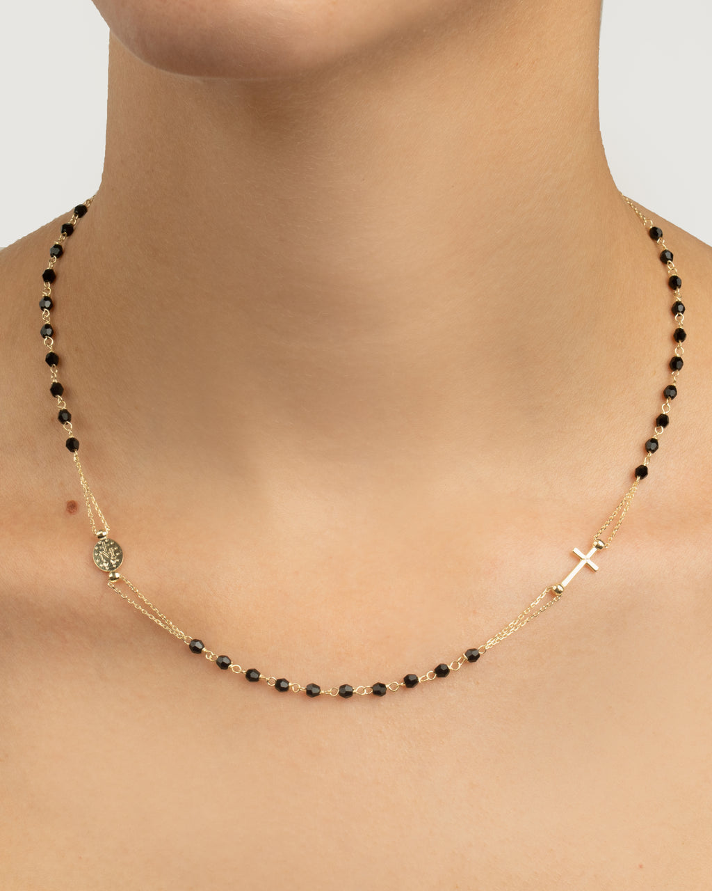 Náhrdelník Rosario Onyx, 14K zlato