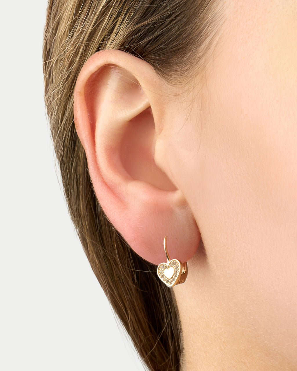 Náušnice Amara Heart, 14K zlato