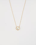 Náhrdelník Aurora Clover biely stredný , 14K zlato