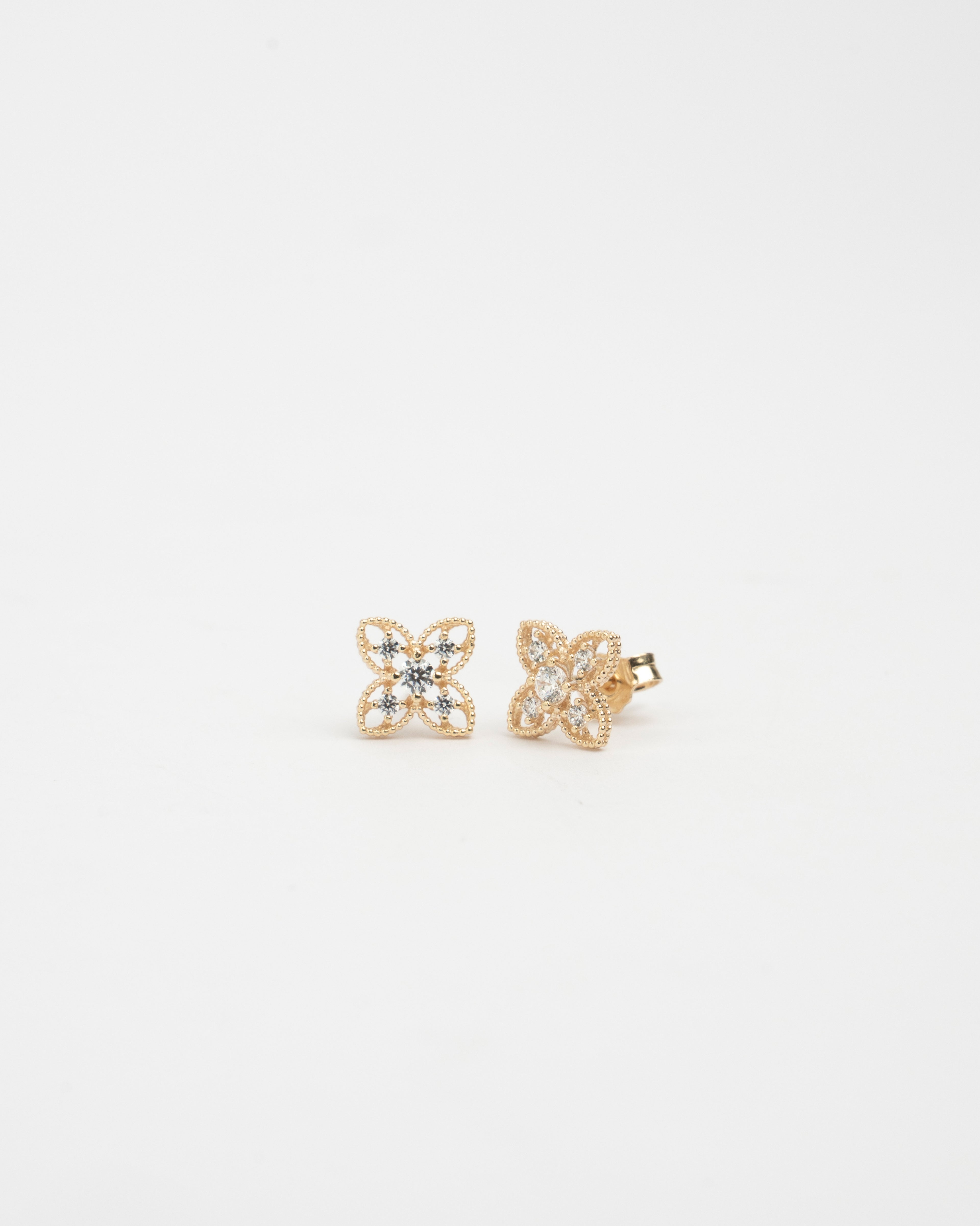 Napichovacie náušnice Flora Brillare, 14K zlato
