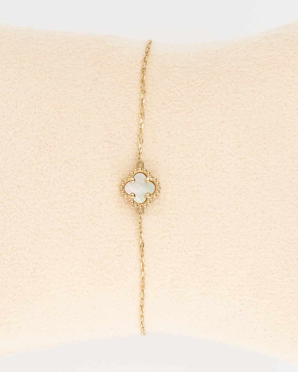 Náramok Aurora Clover perleťový 1ks mini štvorlístok , 14K zlato (Kopie)