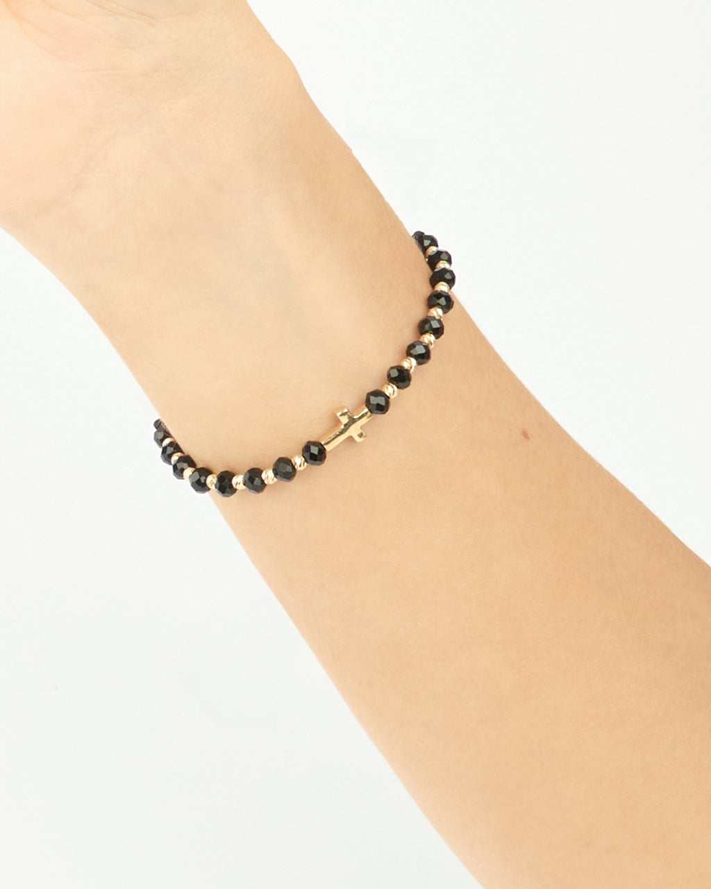 Zlatý šnúrkový náramok Onyx Cross, 14K zlato