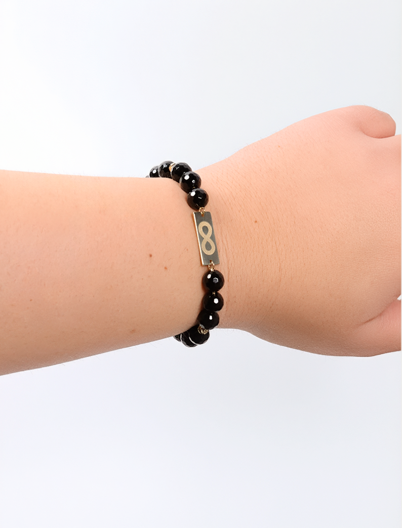 Atelier Faceted Onyx & Gold Embrace Bracelet, 14K