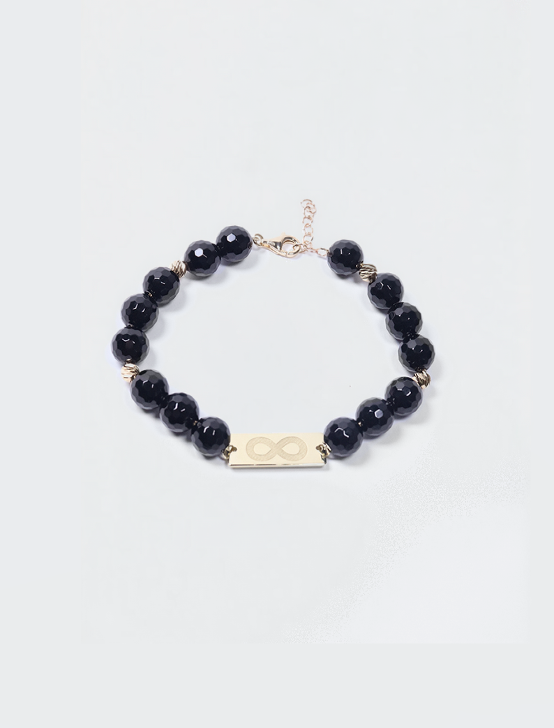 Atelier Faceted Onyx & Gold Embrace Bracelet, 14K