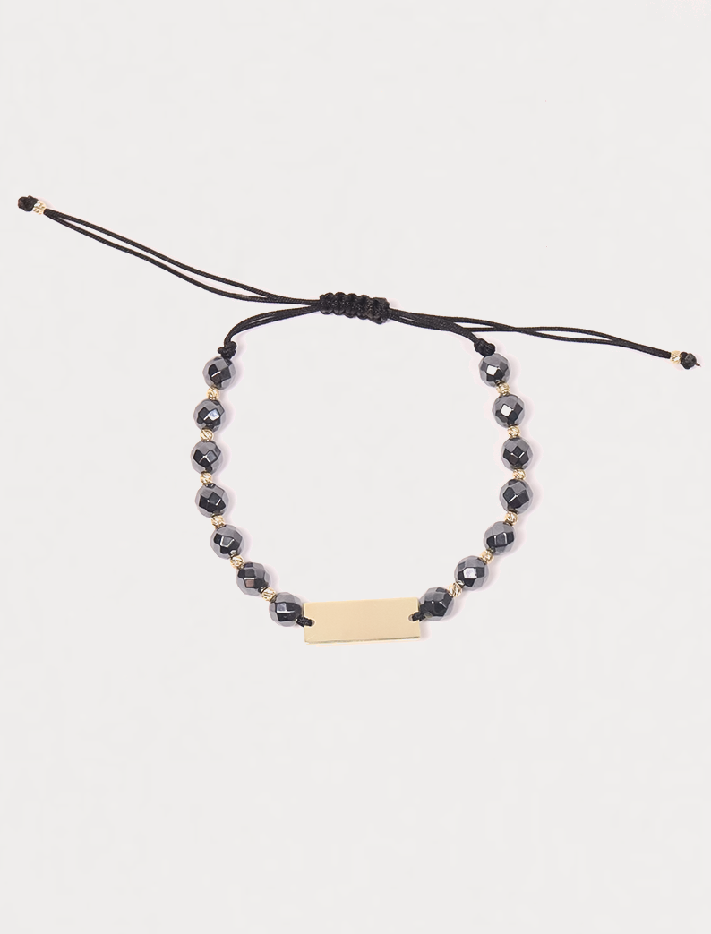 Atelier Black Diamond Initial Bracelet, 14K