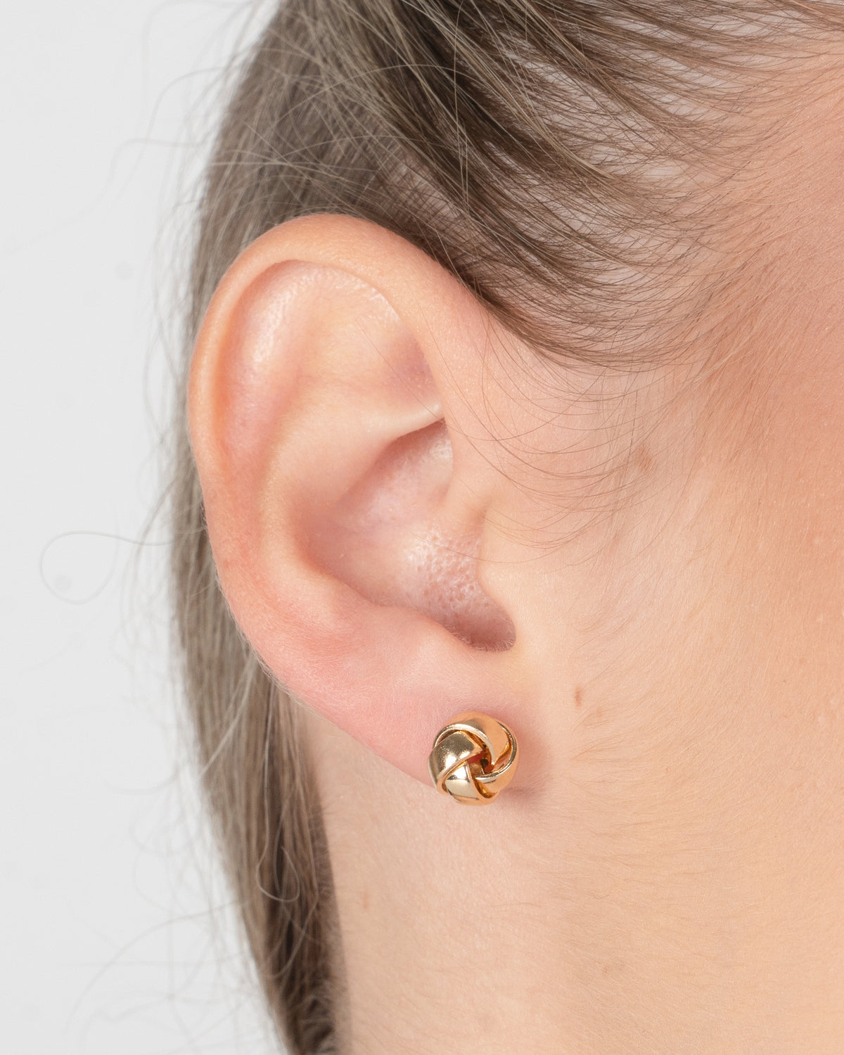 Napichovacie náušnice Entrelac, 14K zlato