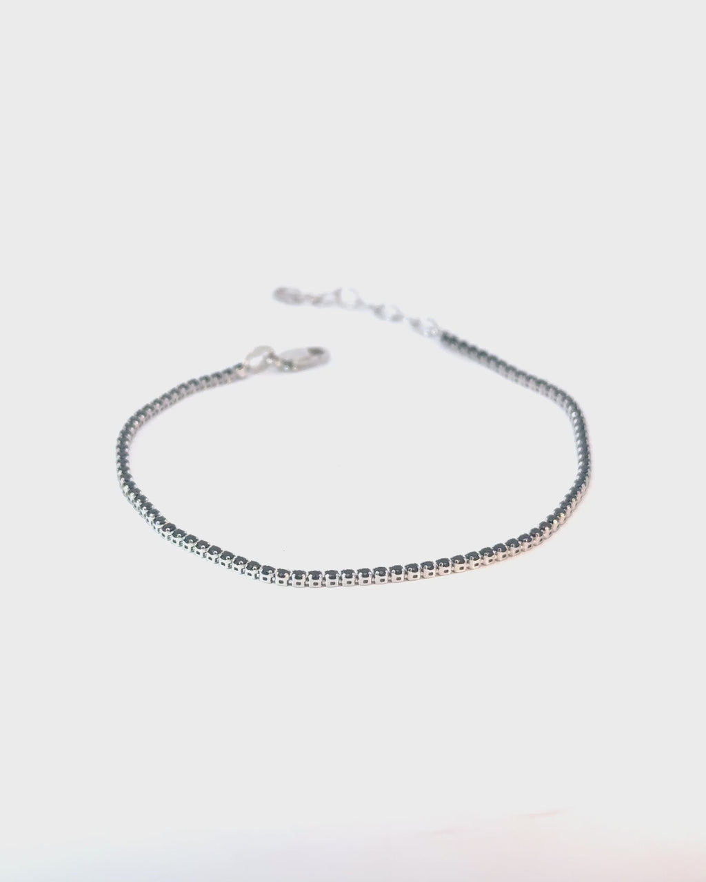 Náramok Lumine Tennis black, 14K biele zlato