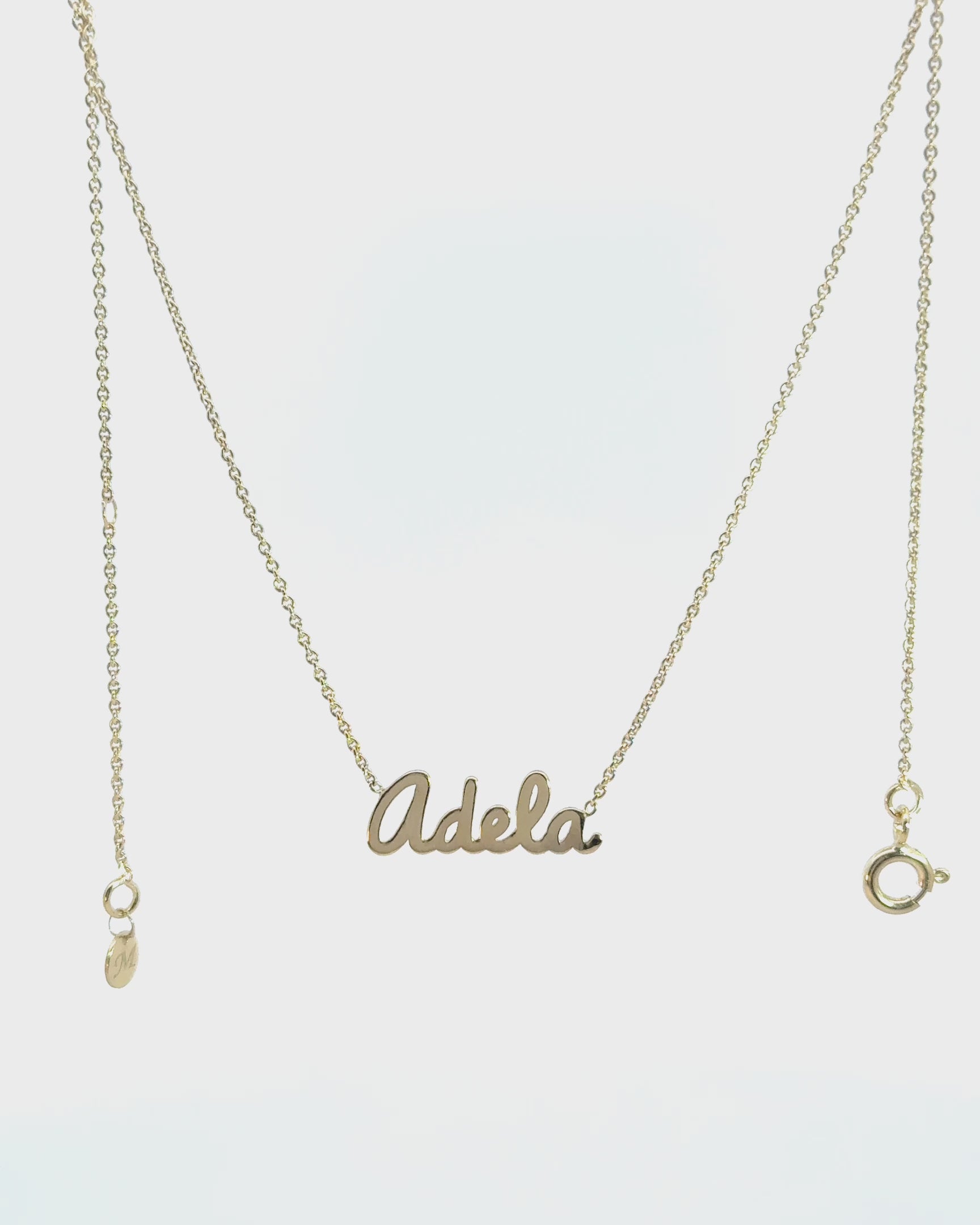 Atelier Signature Name Necklace, 14K zlato