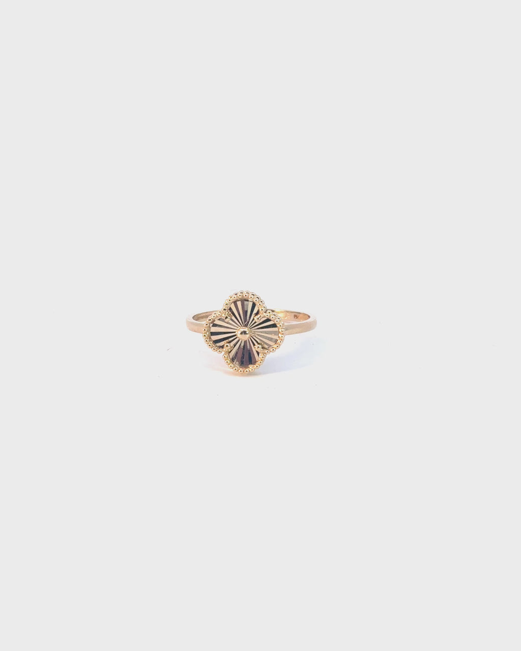 Prsteň Aurora Clover Shine stredný, 14K zlato
