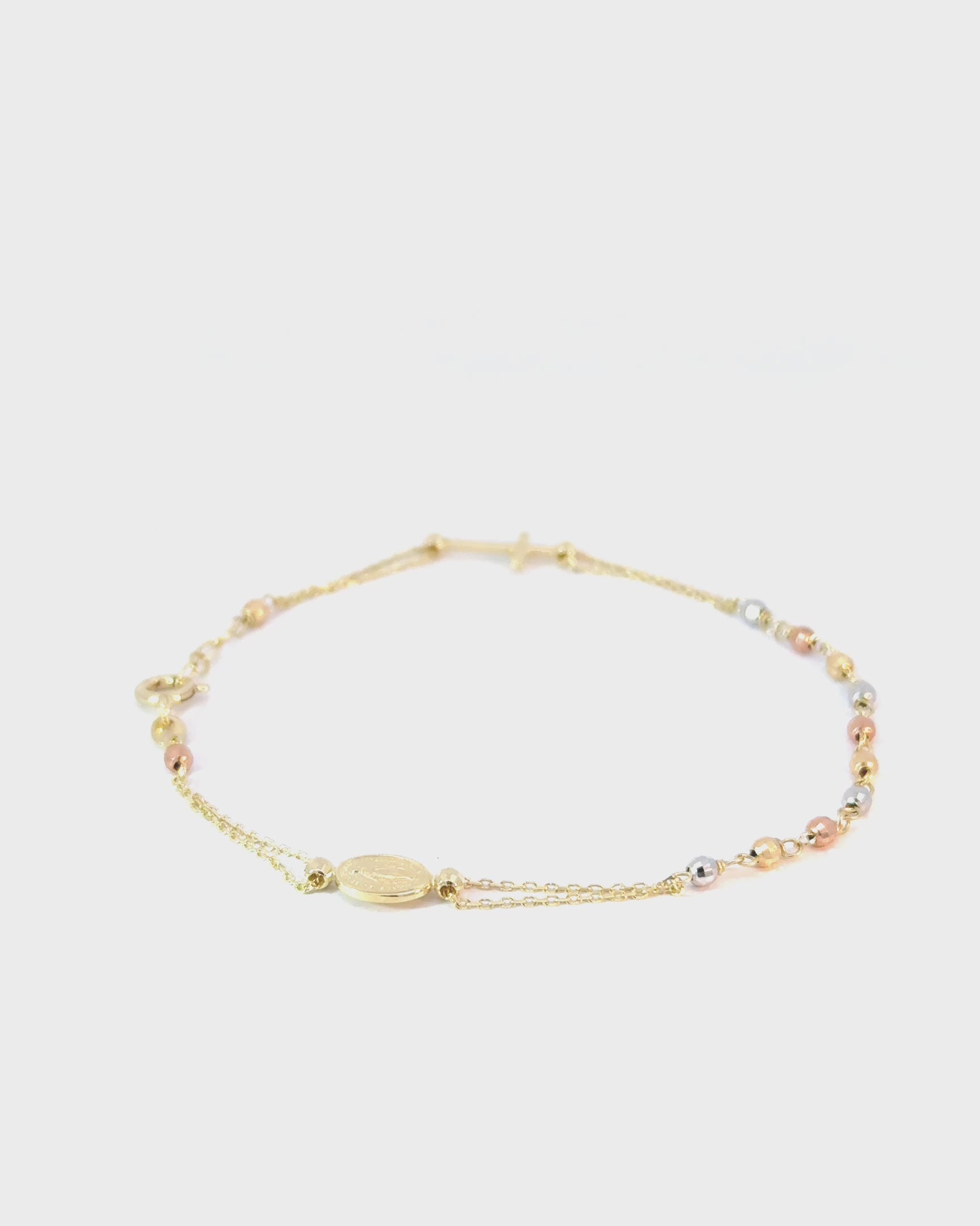 Náramok Rosario Tricolor, 14K zlato
