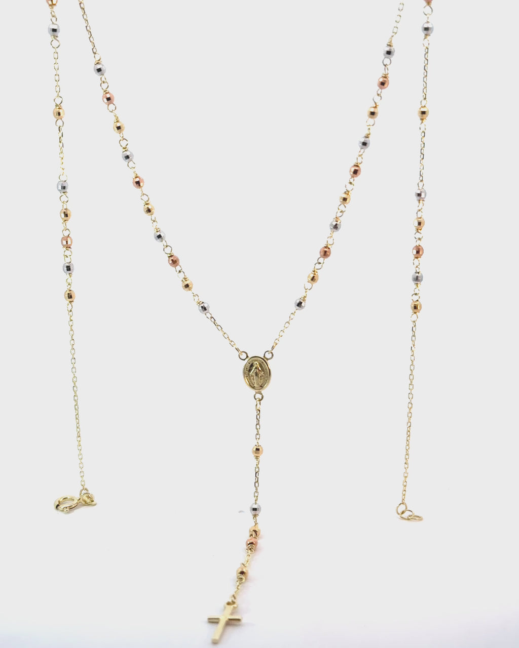 Náhrdelník Rosario Tricolor Long, 14K zlato