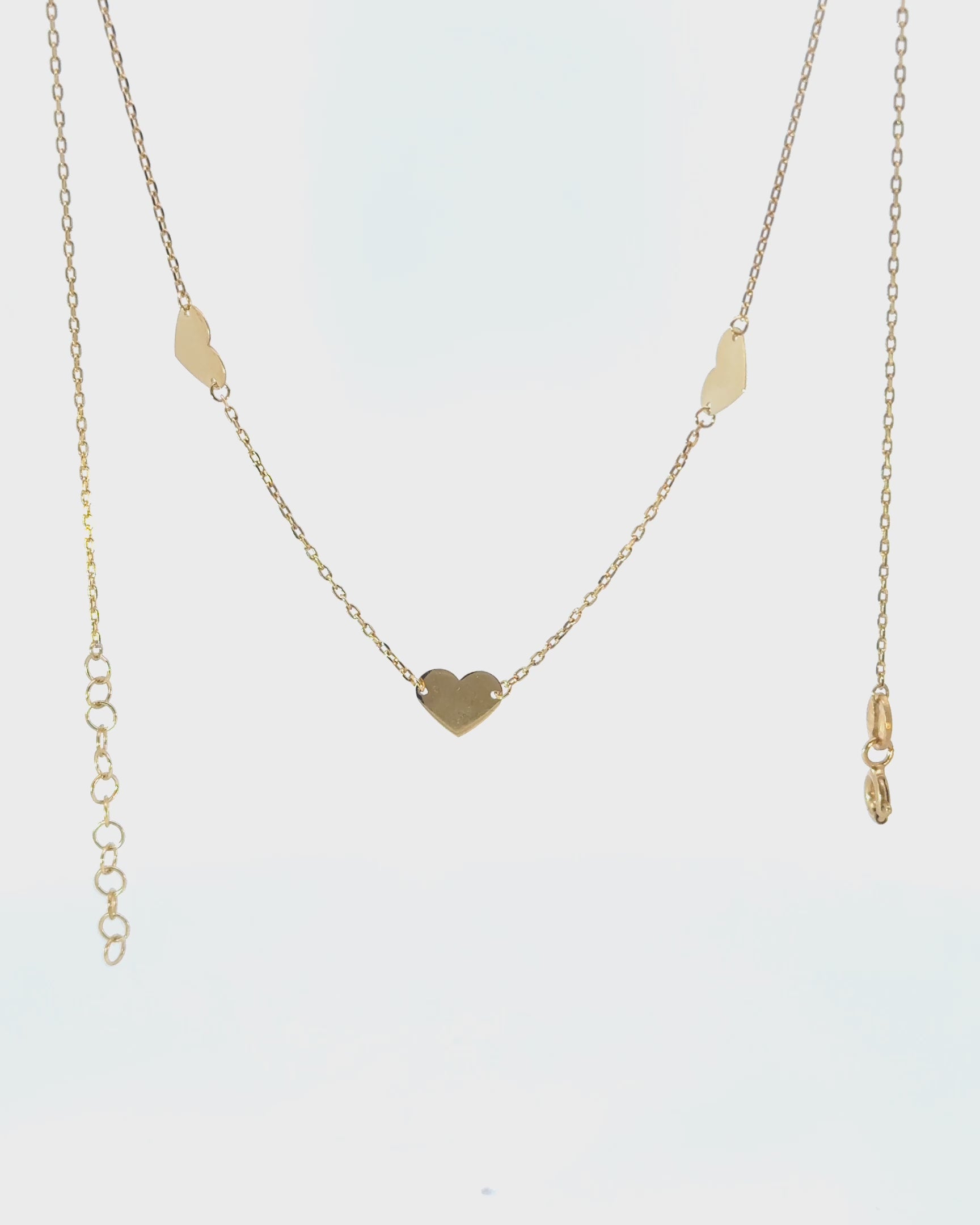 Náhrdelník Trois Cœurs, 14K zlato