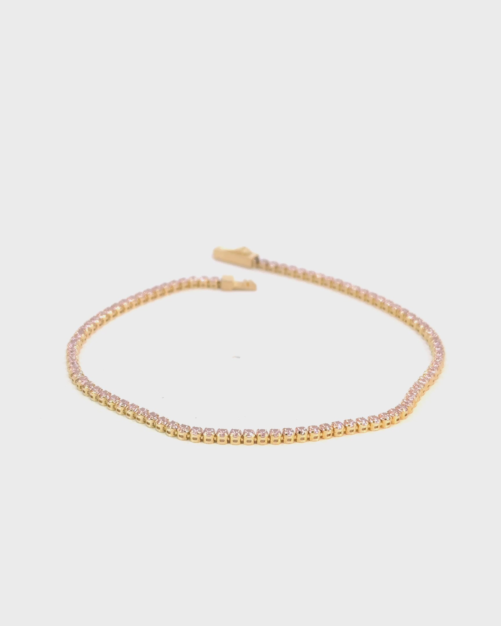 Náramok Lumine Tennis pink, 14K zlato