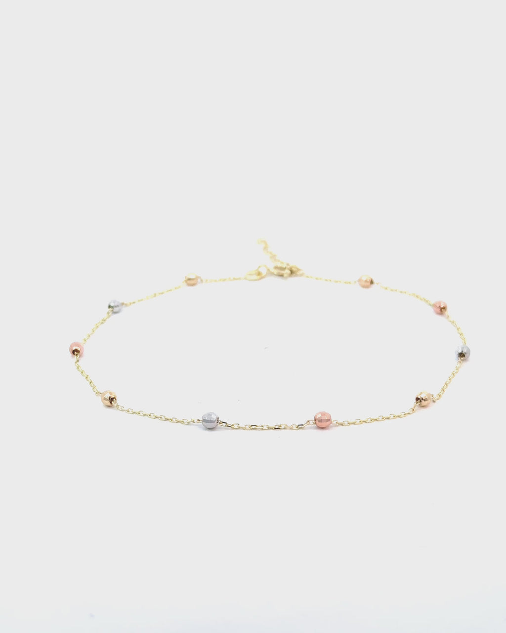 Náramok na nohu Rosalie Tricolor, 14K zlato