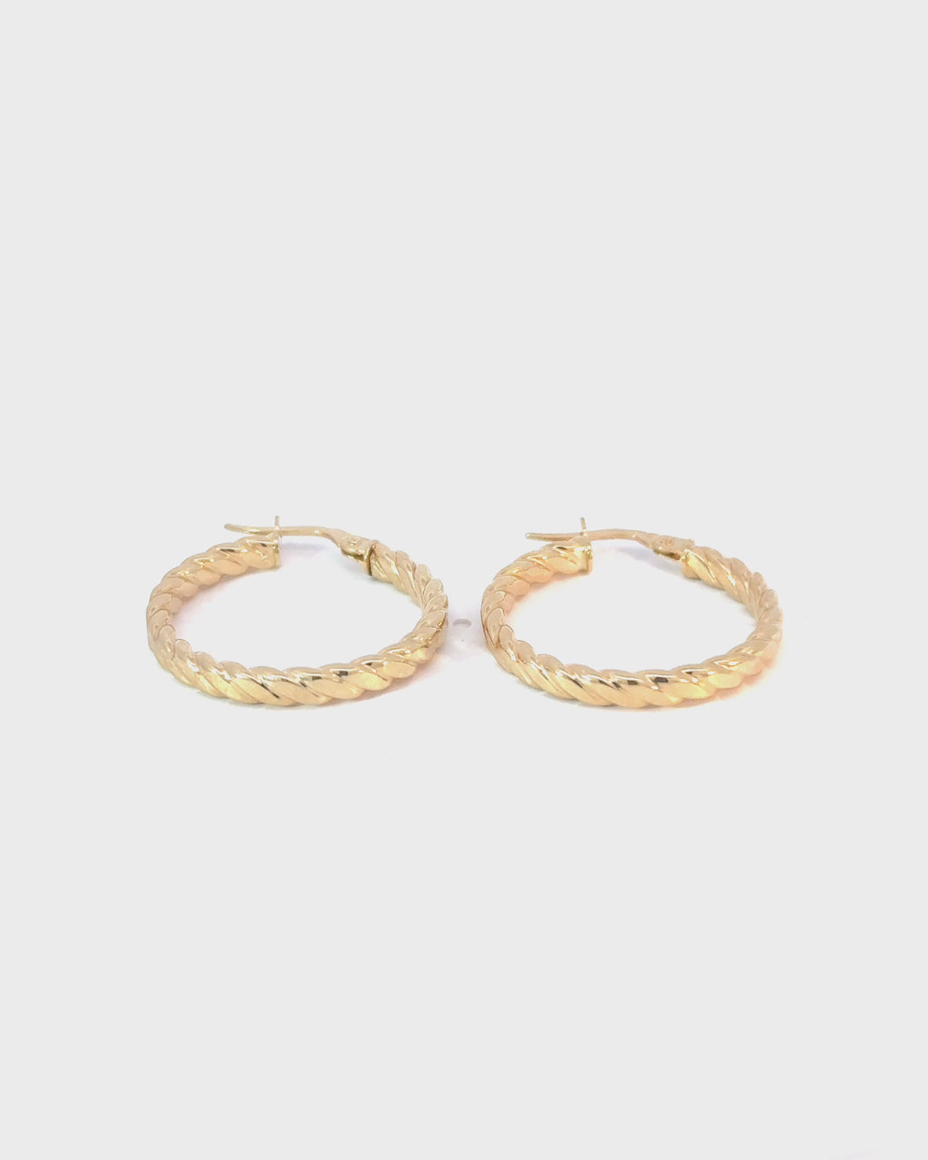 Kruhové náušnice Solenne Twist, 14K zlato