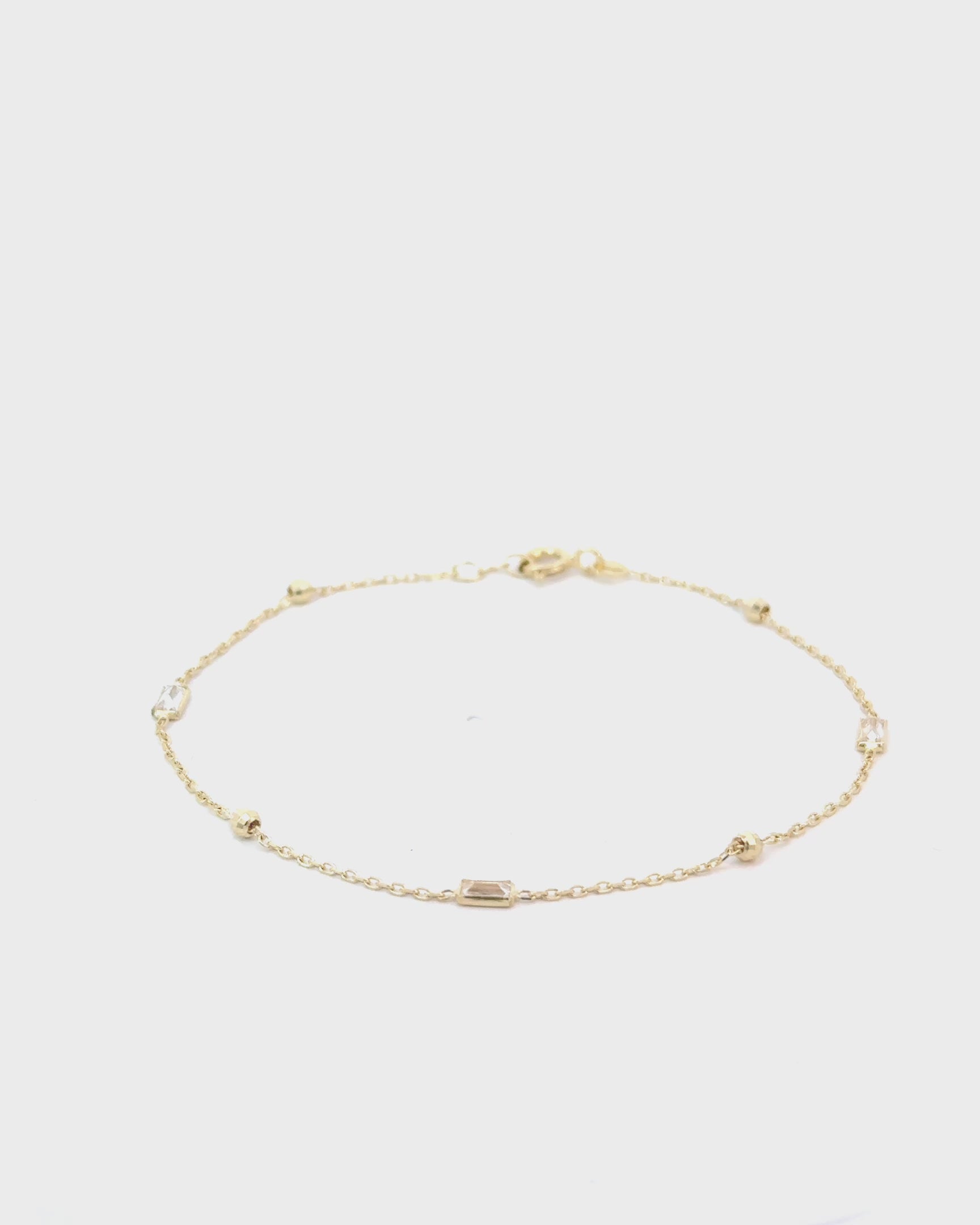 Náramok Éclat Baguette, 14K zlato