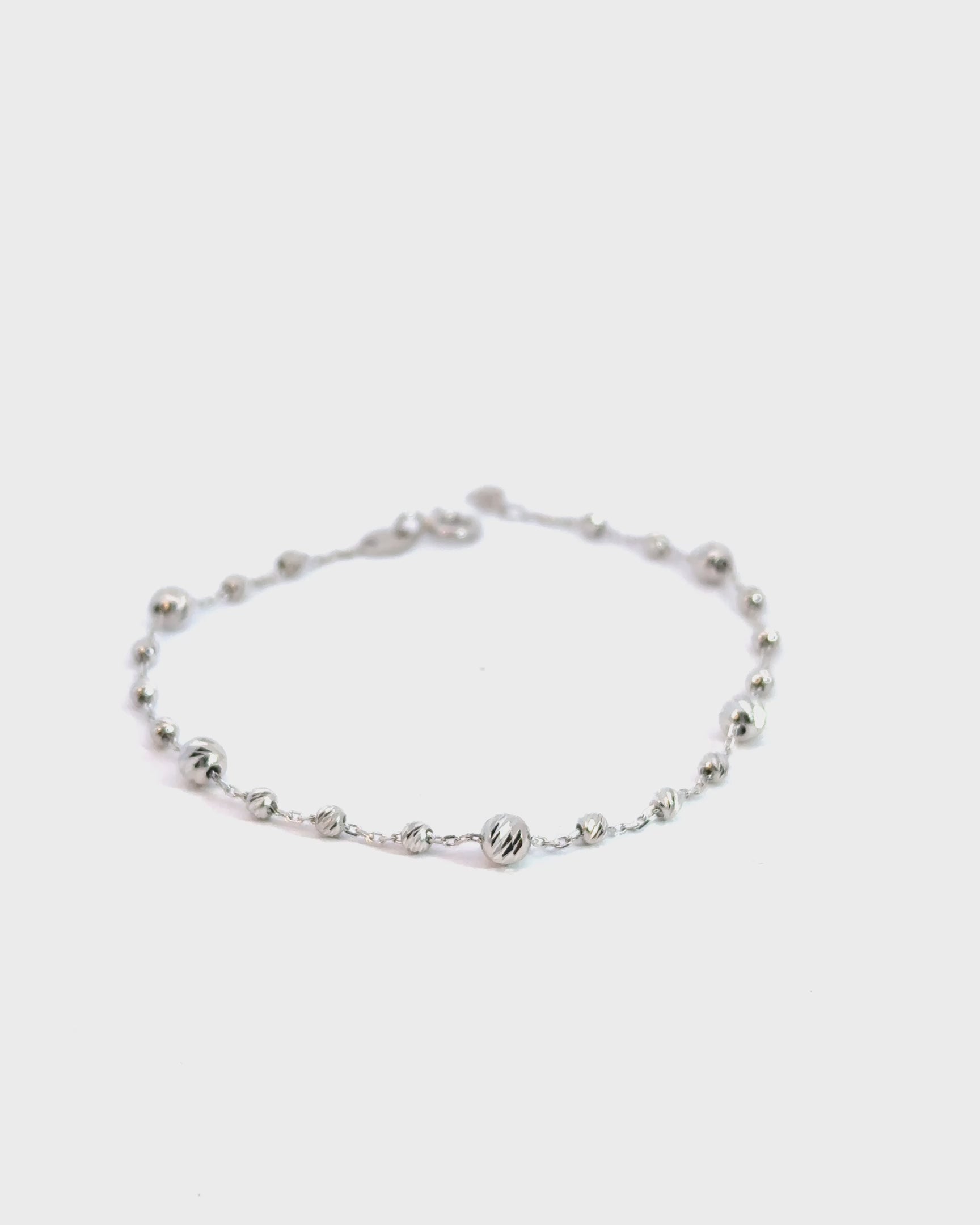 Náramok Elowen Beads biely, 14K zlato