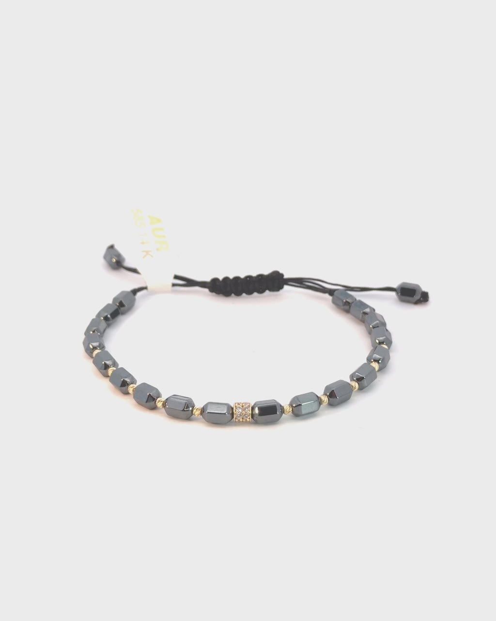 Zlatý šnúrkový náramok Éclipse White, 14K zlato